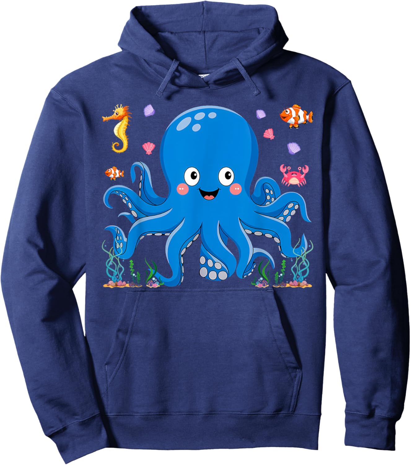 Cute Girls and Boys Octopus Hoodie - Hoodie | Navy