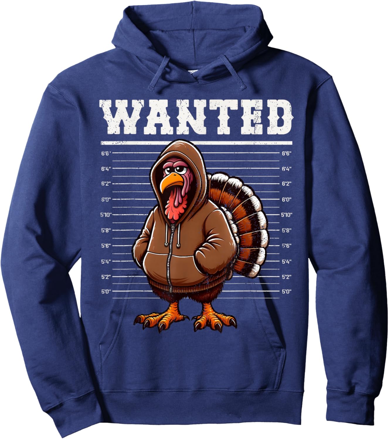 Wanted Turkey Hunting Funny Thanksgiving Men's Women's Hoodie - Hoodie | Navy
