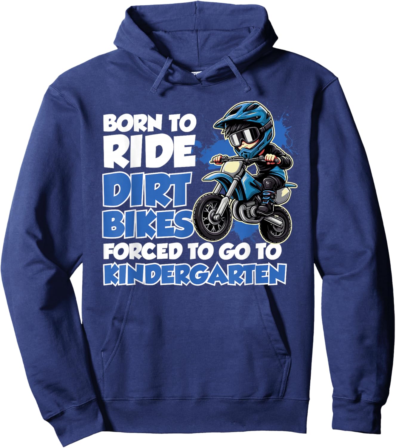 Kindergarten Back to School Dirt Bike Rider Biker Kids Boys Hoodie - Hoodie | Navy