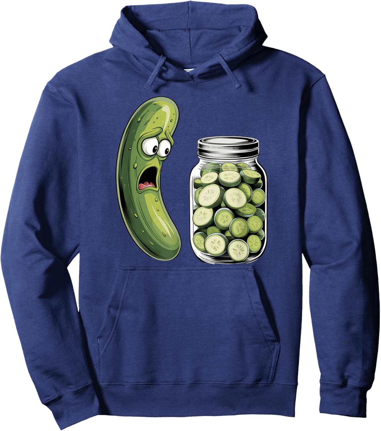 Funny Pickle Surprise A Cucumber And A Jar Of Sliced Pickles Hoodie - Hoodie | Navy