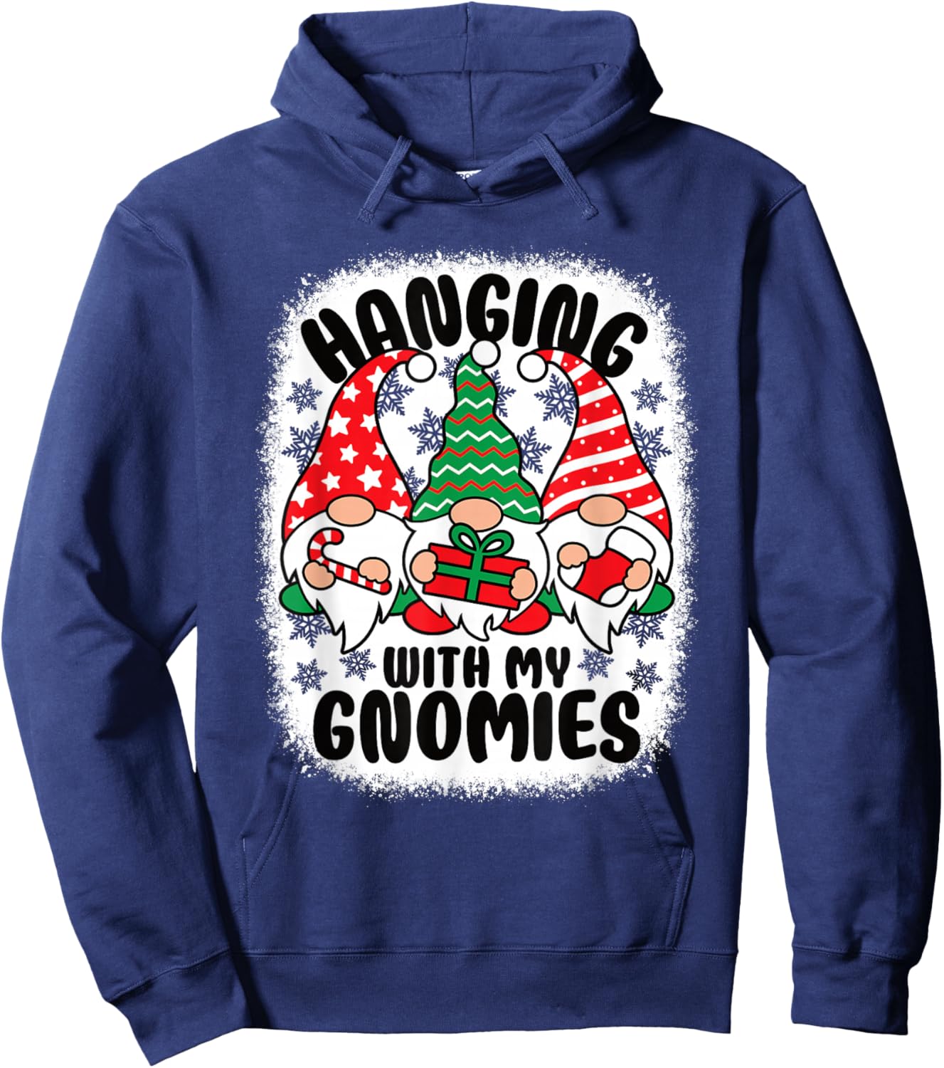 Hanging With My Gnomies Funny Christmas Xmas Gnome Hoodie - Hoodie | Navy