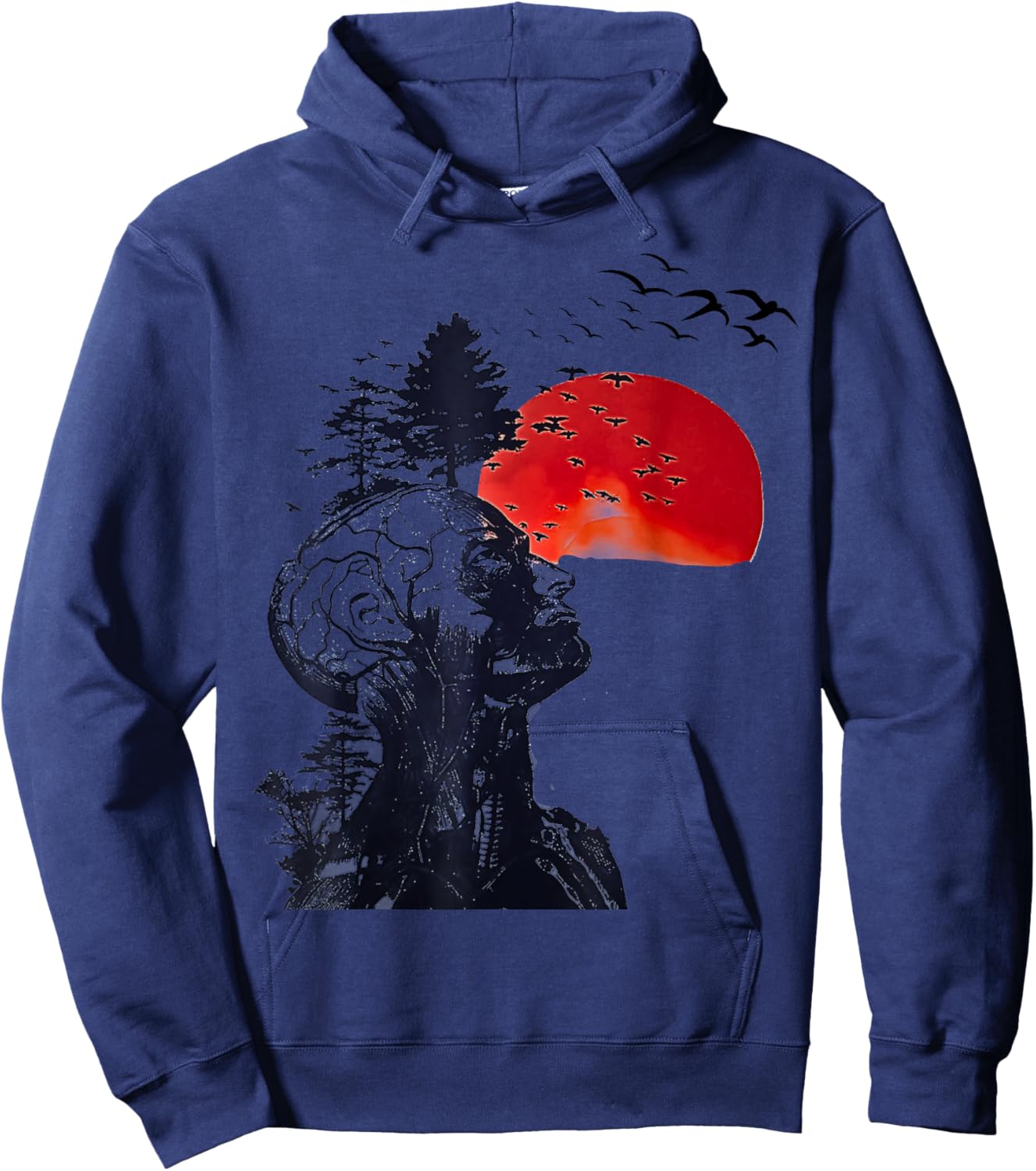 Hangover Human Tree Graphic Hoodie - Hoodie | Navy