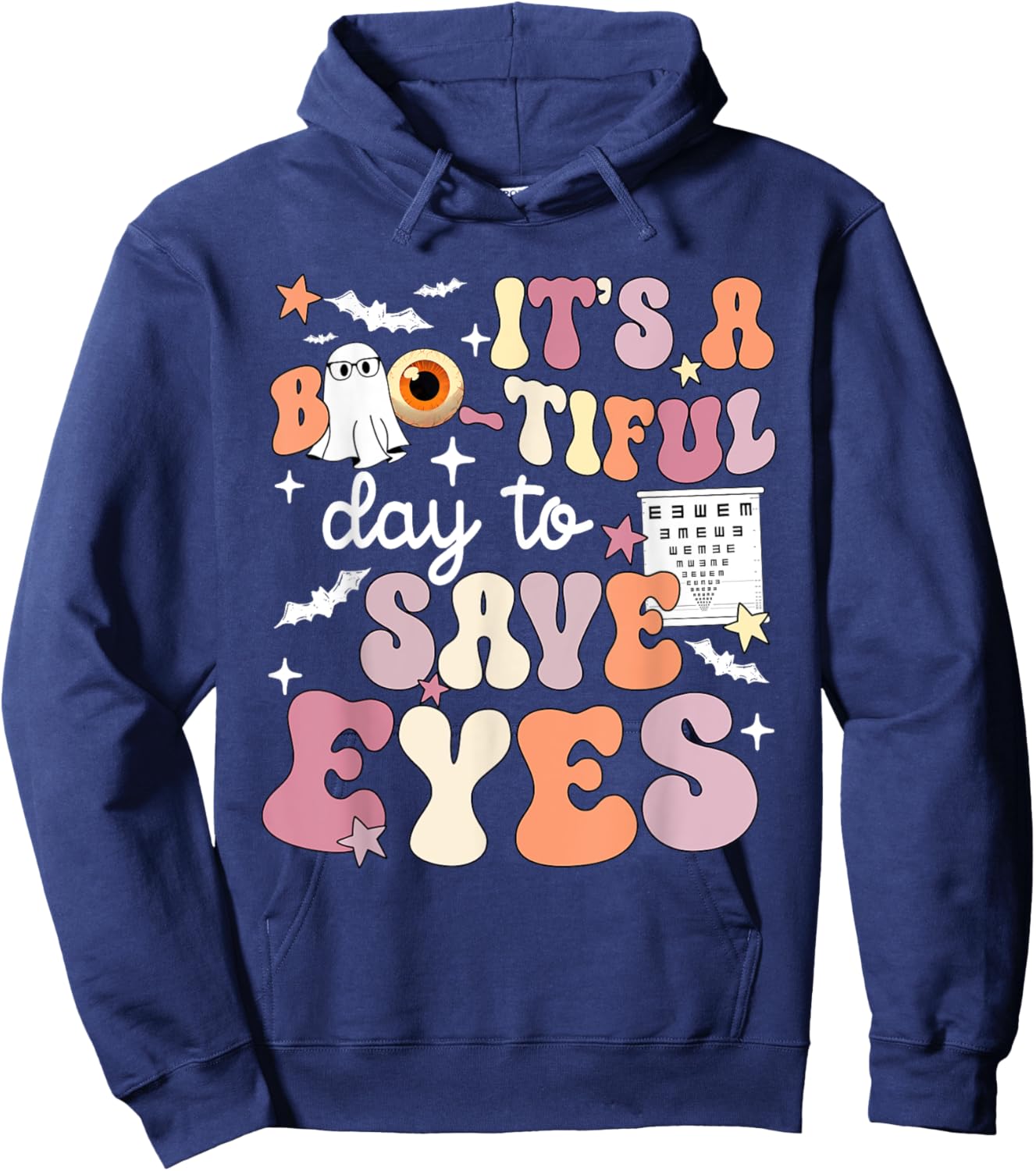 It's A Bootiful Day To Save Eyes Halloween Optometrist Eye Hoodie - Hoodie | Navy