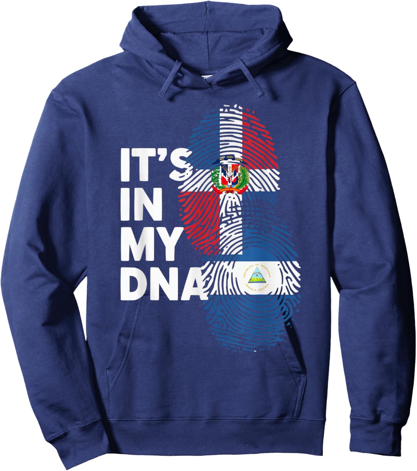 Half Dominican Half Nicaraguan Dominican Republic Nicaragua Hoodie - Hoodie | Navy