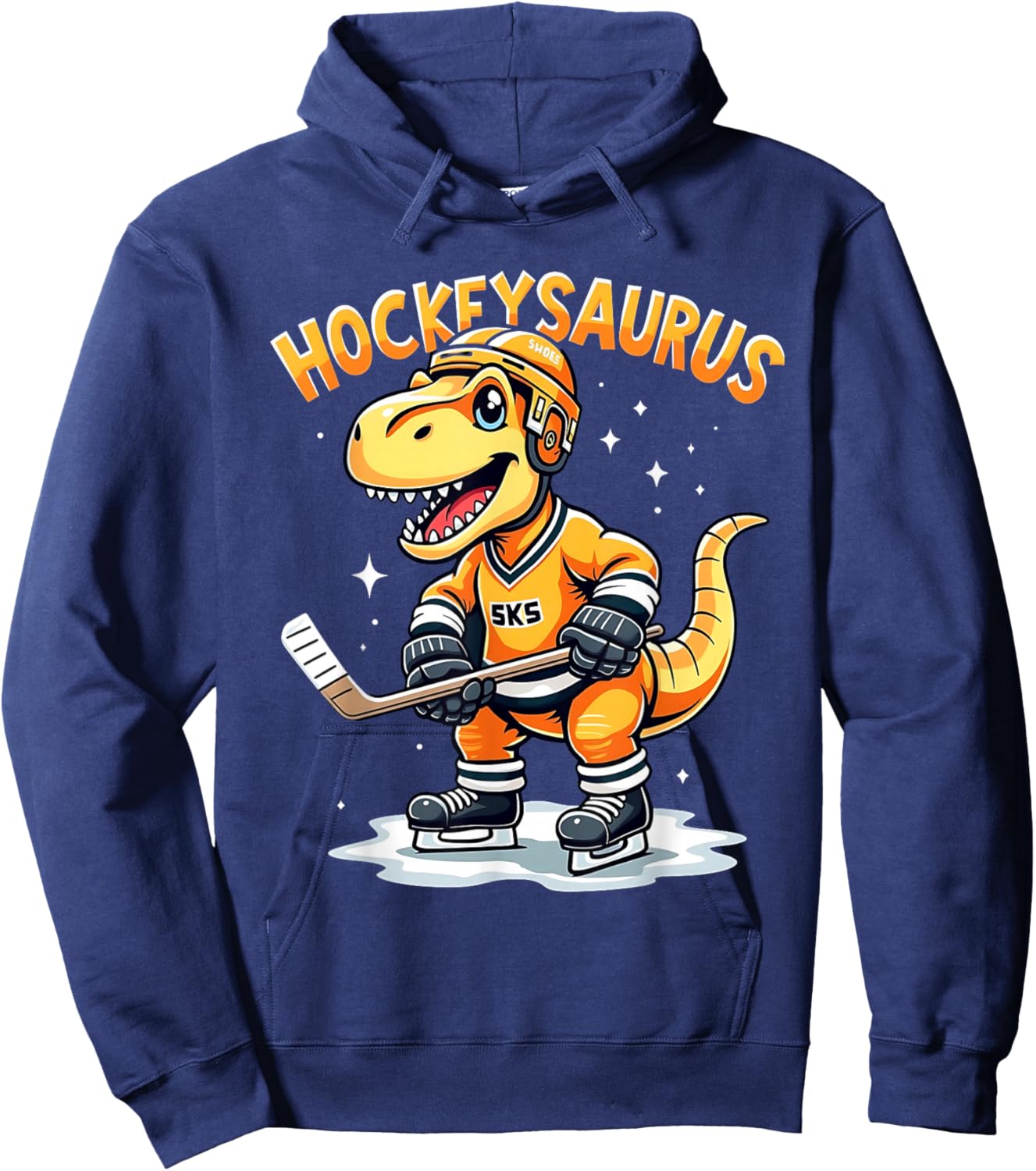 Hockeysaurus FunnyDinosaur Hockey Kids Hockey Boy Hoodie - Hoodie | Navy