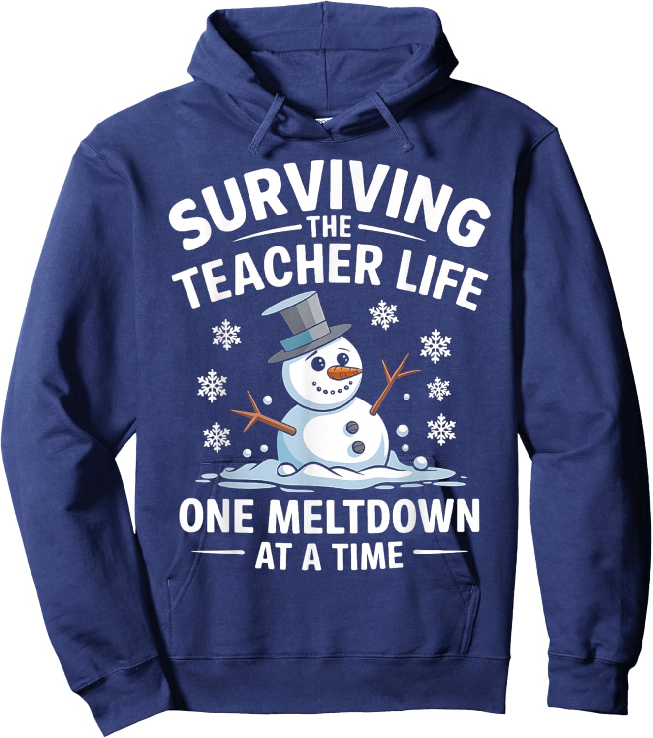 Surviving The Teacher Life One Meltdown At A Time Xmas Women Hoodie - Hoodie | Navy
