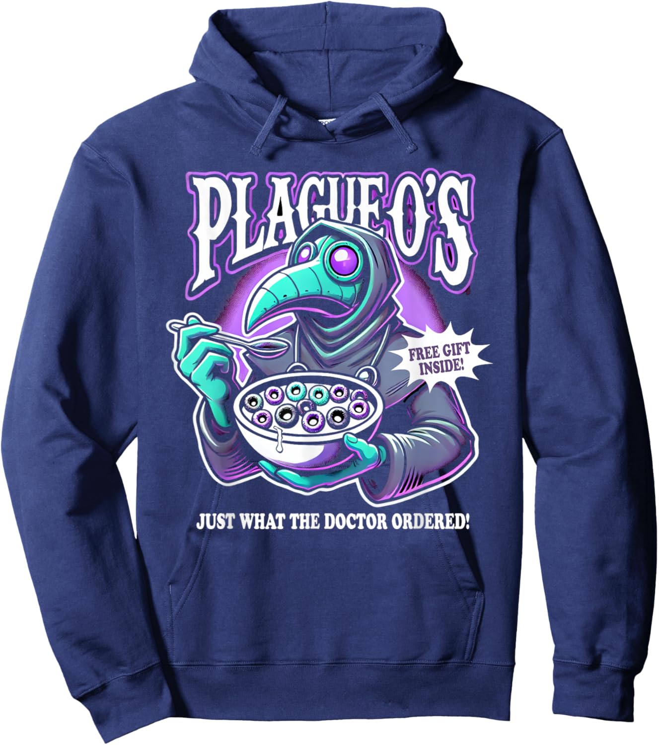 Plague Doctor Shirt Cereal Parody Plague O's - Plague Doctor Hoodie - Hoodie | Navy
