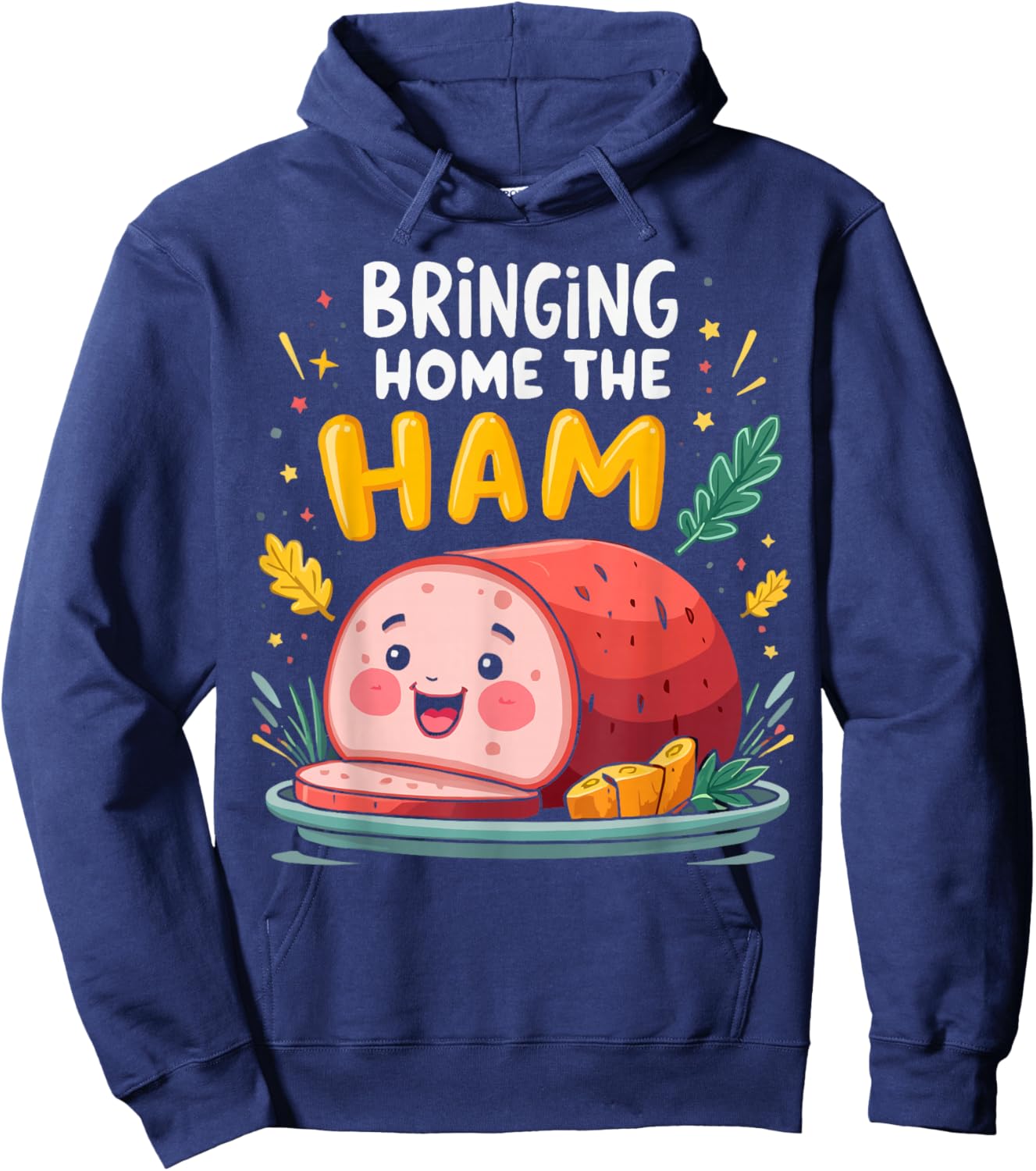 Funny Ham Meat Pig Farmer Pork Food Lover Foodie Hoodie - Hoodie | Navy