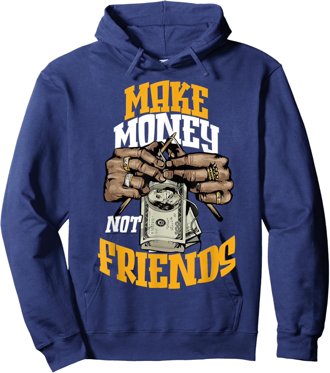 Ochre Yellow Black White Color Match Hoodie - Hoodie | Navy