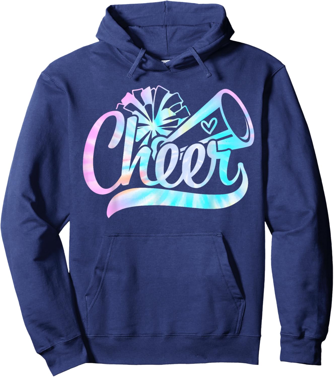 Tie Dye Cheer Cheerleading for Cheerleader Squad Girl BFF Hoodie - Hoodie | Navy