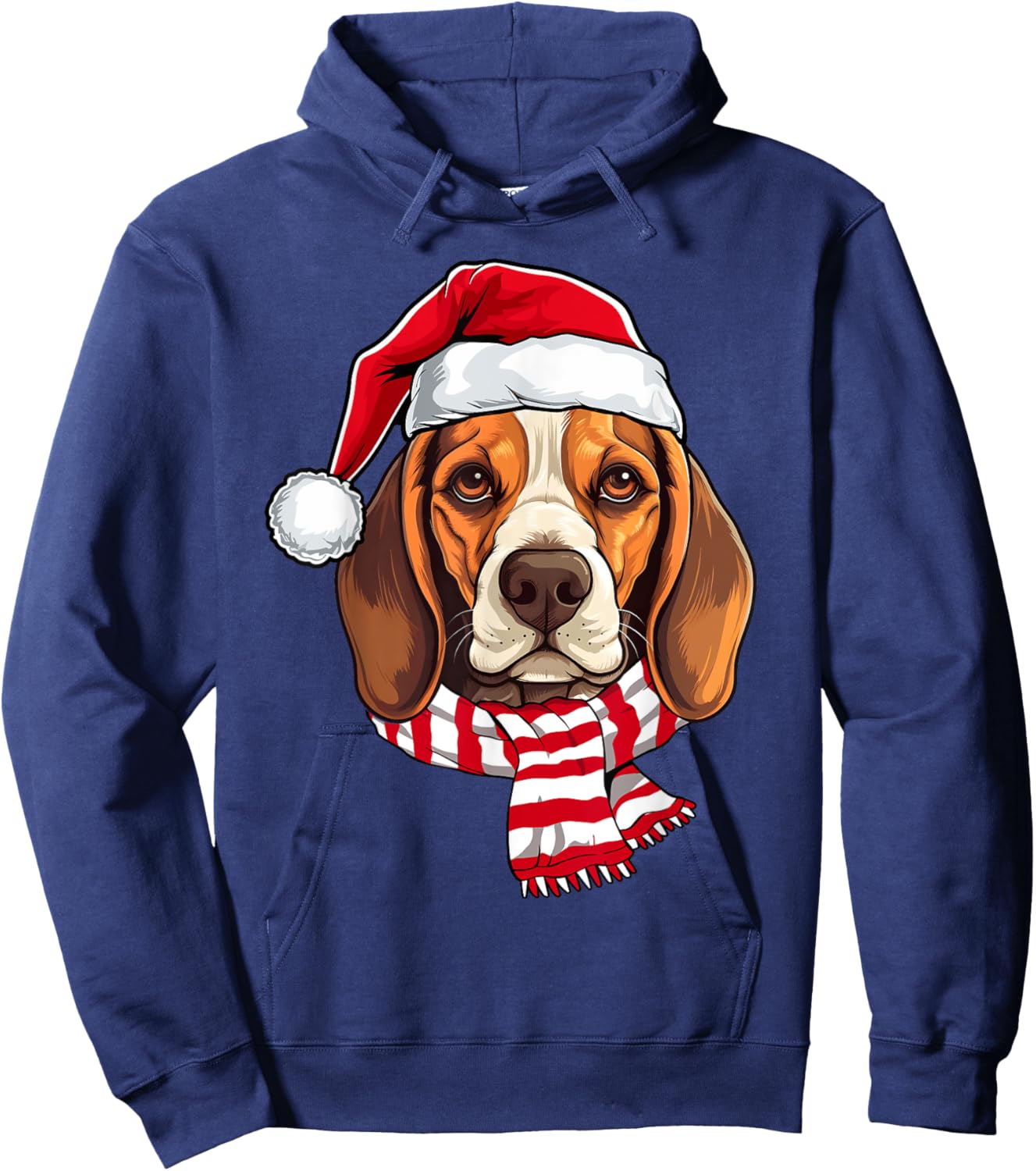 Santa Beagle Christmas Dog Lover Men Women Kids Hoodie - Hoodie | Navy