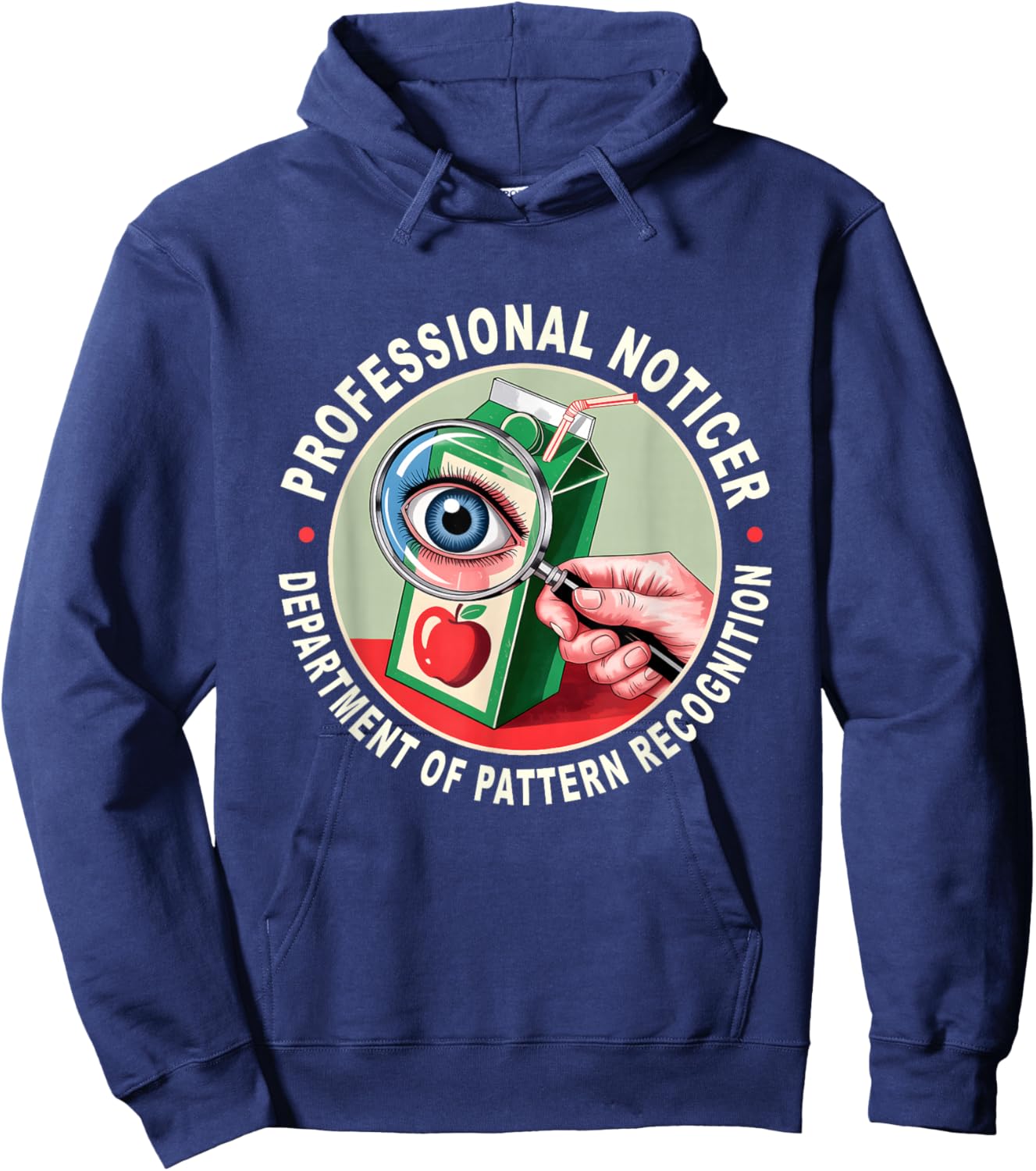 Retro Professional Noticer Department of Pattern Recognition T-Shirt Hoodie - Hoodie | Navy