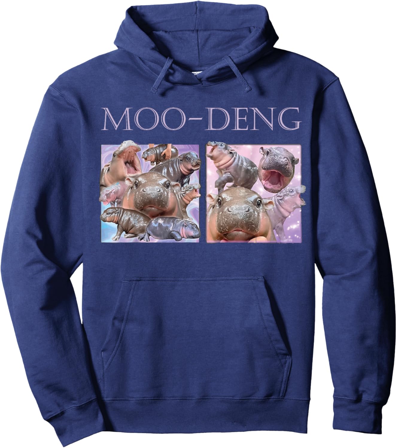 MOO-DENG The Famous Baby Pigmy Hippo MOODENG Hoodie - Hoodie | Navy