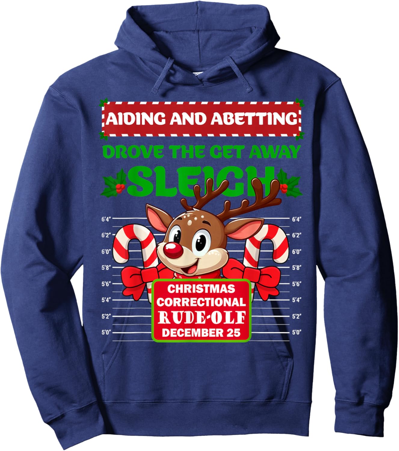Funny Characters Inmate Christmas Matching Family Group Sets Hoodie - Hoodie | Navy