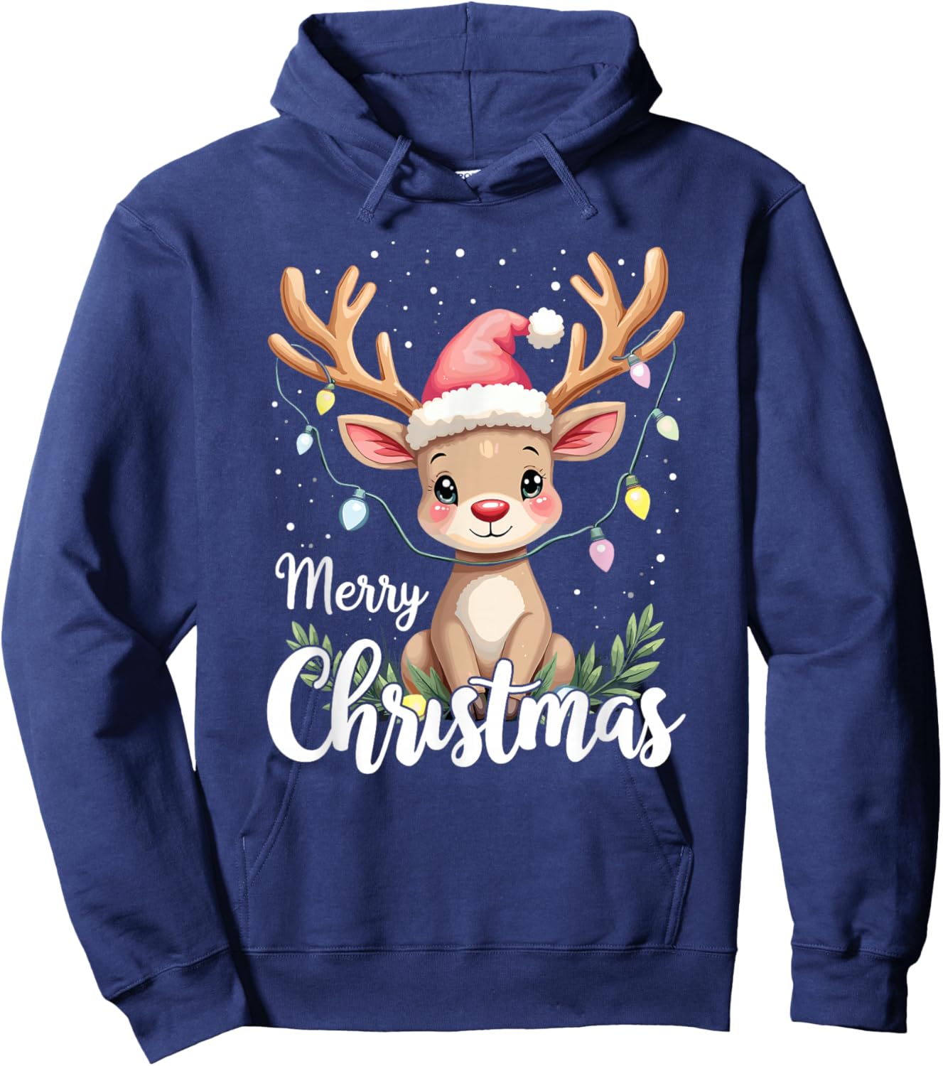 Merry Christmas Reindeer Xmas Family Festive Spirit Hoodie - Hoodie | Navy