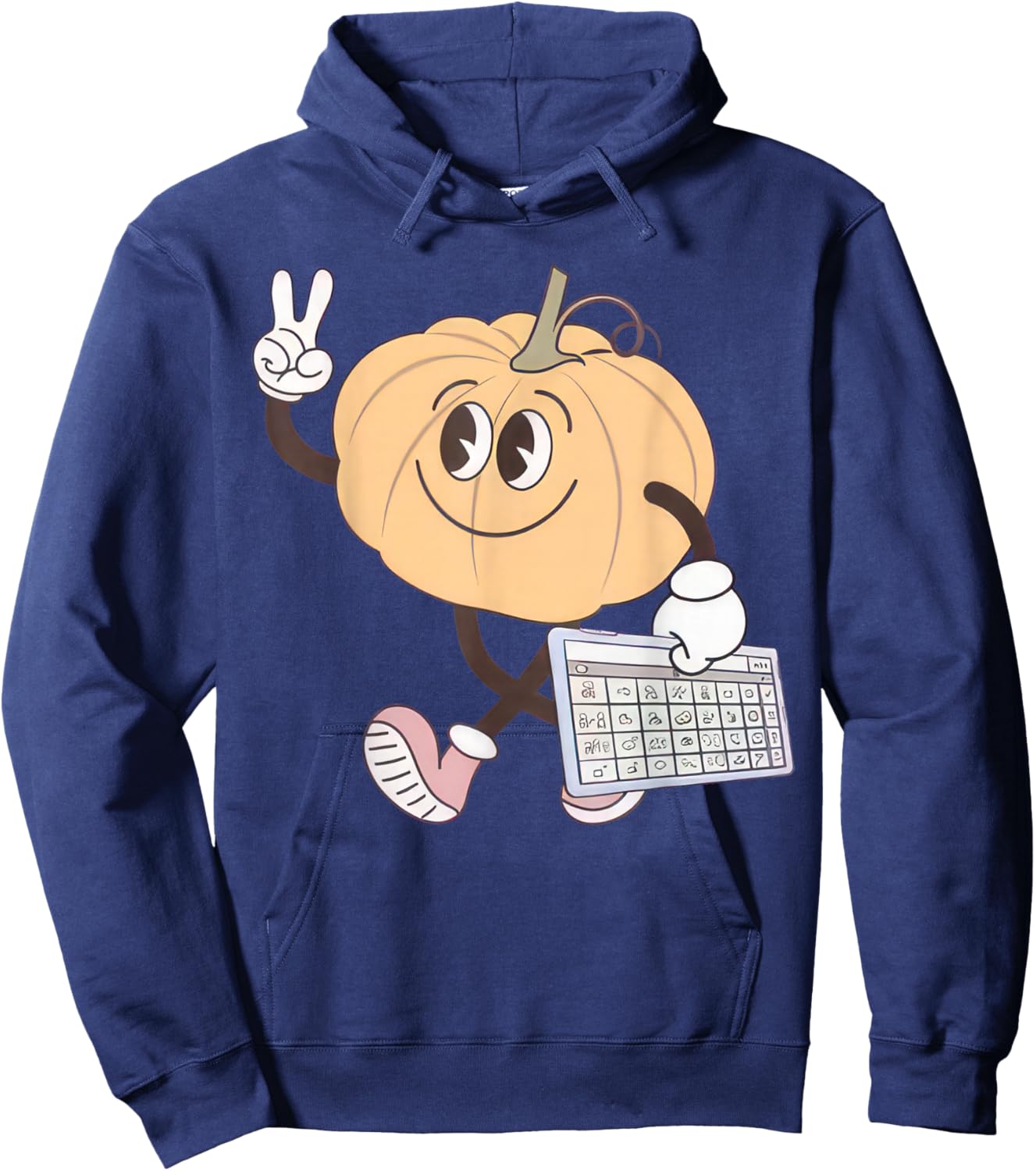 Awareness Fall Pumpkin AAC Device Autism Special Halloween Hoodie - Hoodie | Navy