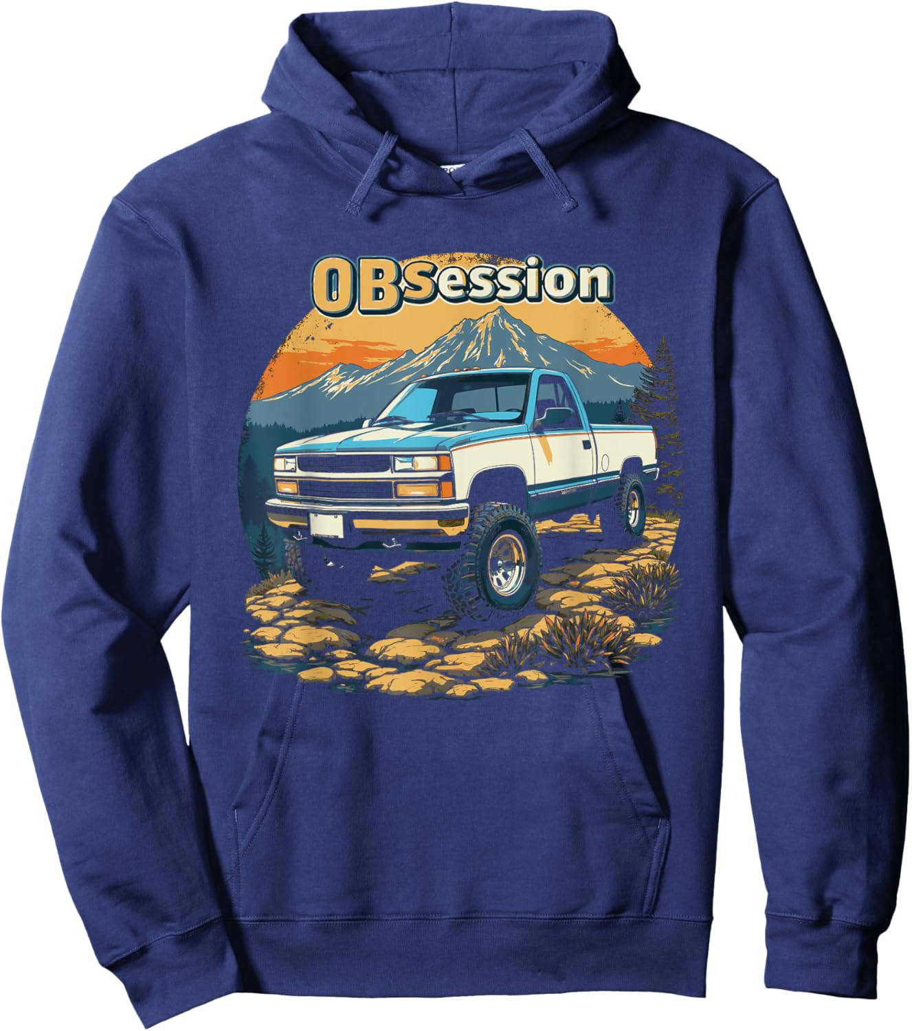 OBS Offroad 4x4 Truck Old Body Style Retro Vintage CK Truck Hoodie - Hoodie | Navy