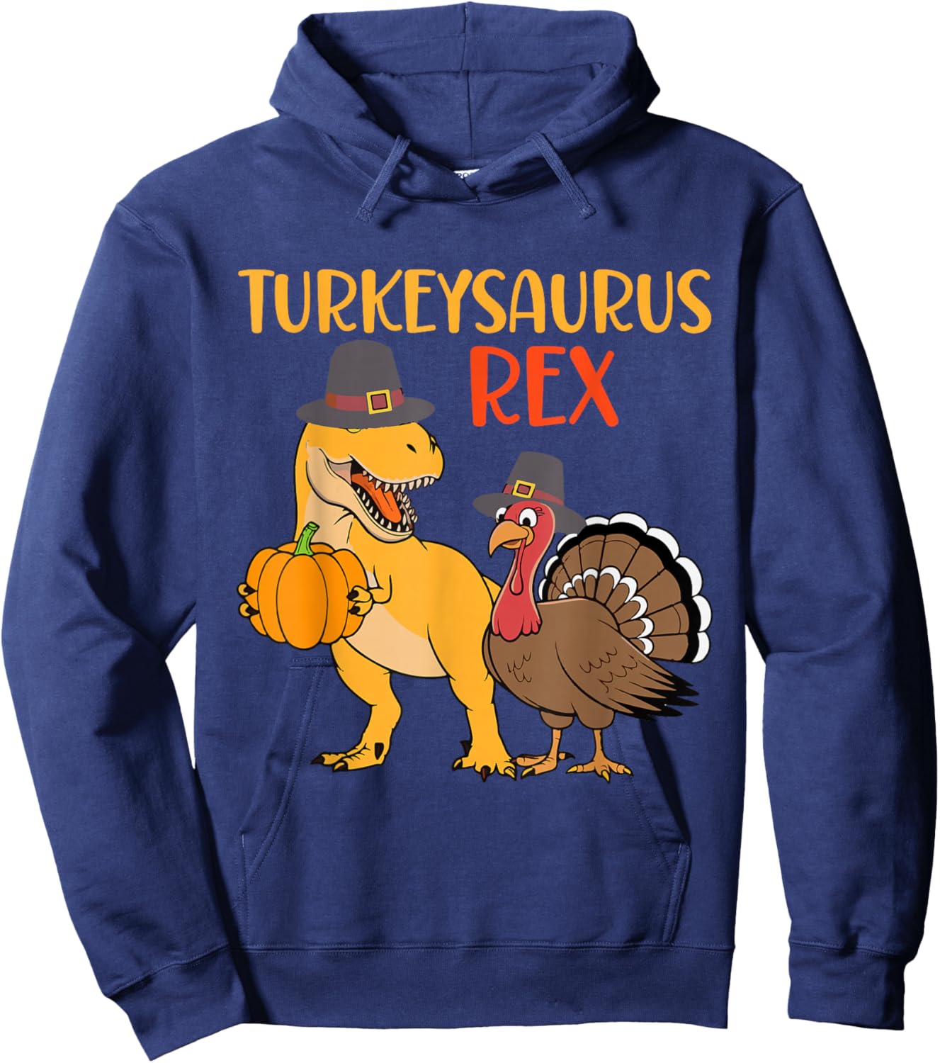 Turkeysaurus Rex Dab Gobbler Dino Toddler Boys Thanksgiving Hoodie - Hoodie | Navy