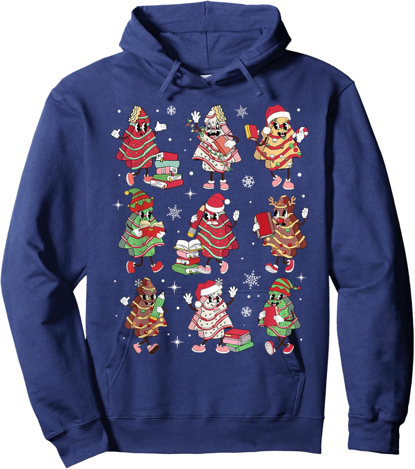 Cake Tree Teacher Student Christmas Pajamas Xmas Holiday Hoodie - Hoodie | Navy