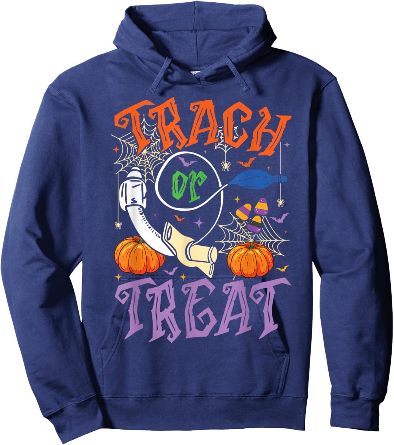 Respiratory Therapist Trach or Treat ICU RN Halloween Nurse Hoodie - Hoodie | Navy