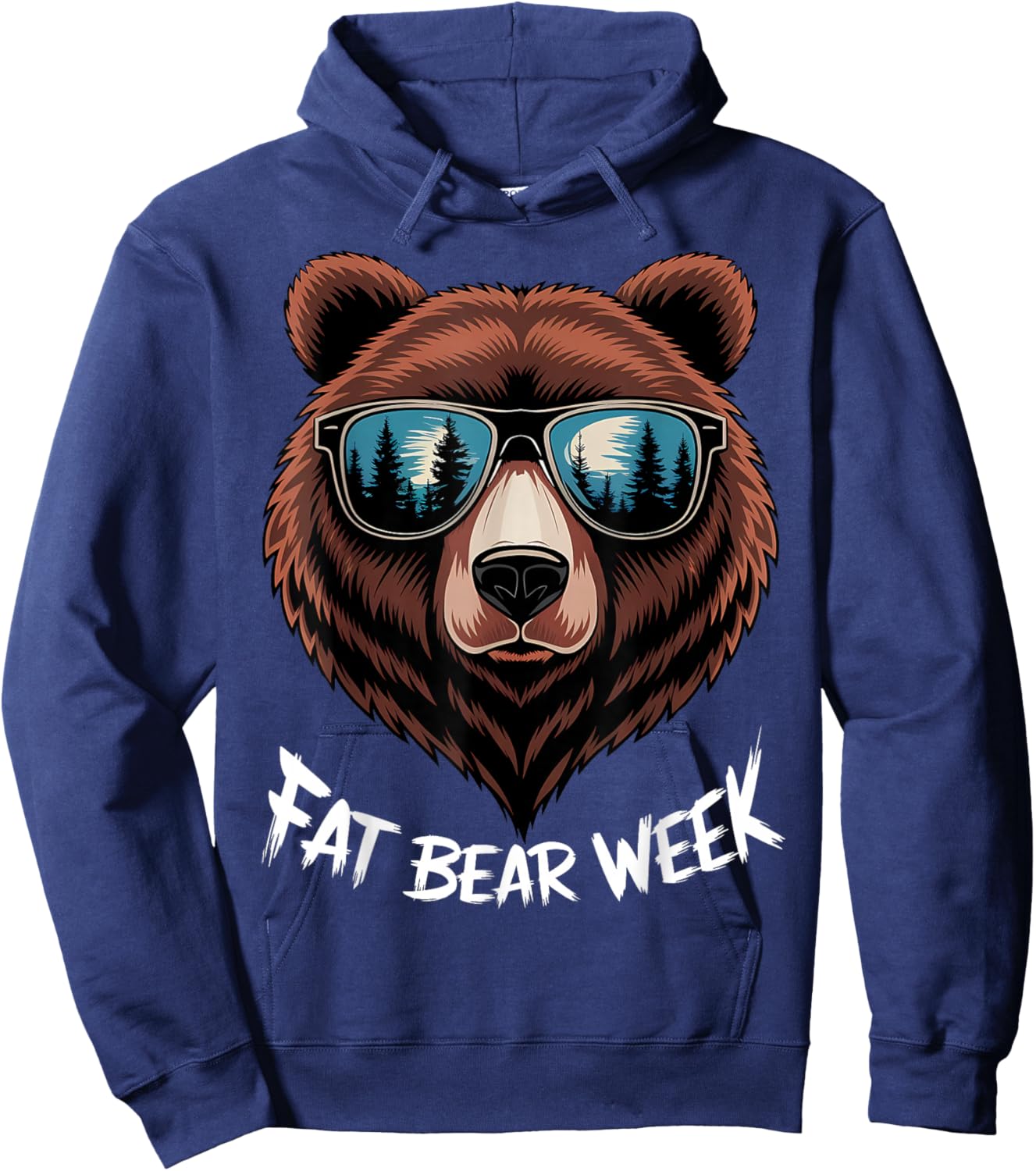Fat Bear Week Retro Bear Sunglasses Nature Lovers Hoodie - Hoodie | Navy