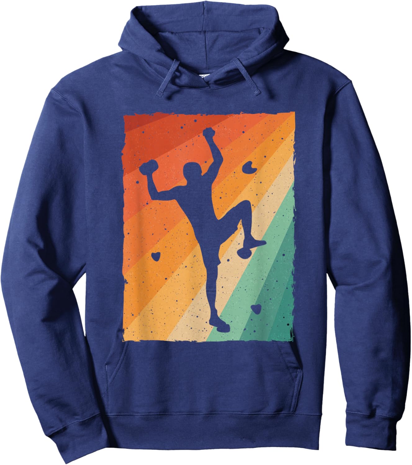 Vintage Bouldering Design Women Kids Rock Climbing Hoodie - Hoodie | Navy