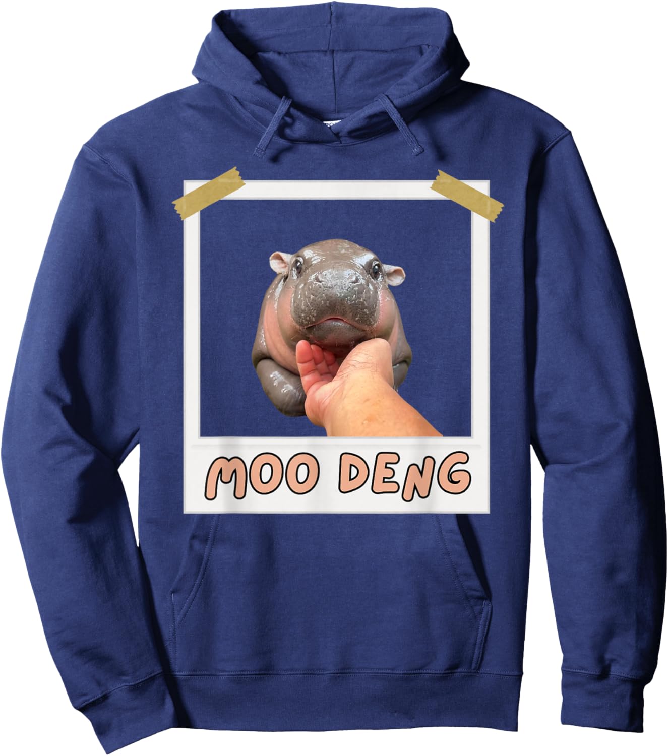 Moo-Deng Baby Pygmy Hippo Cute Zoo For Family Hoodie - Hoodie | Navy