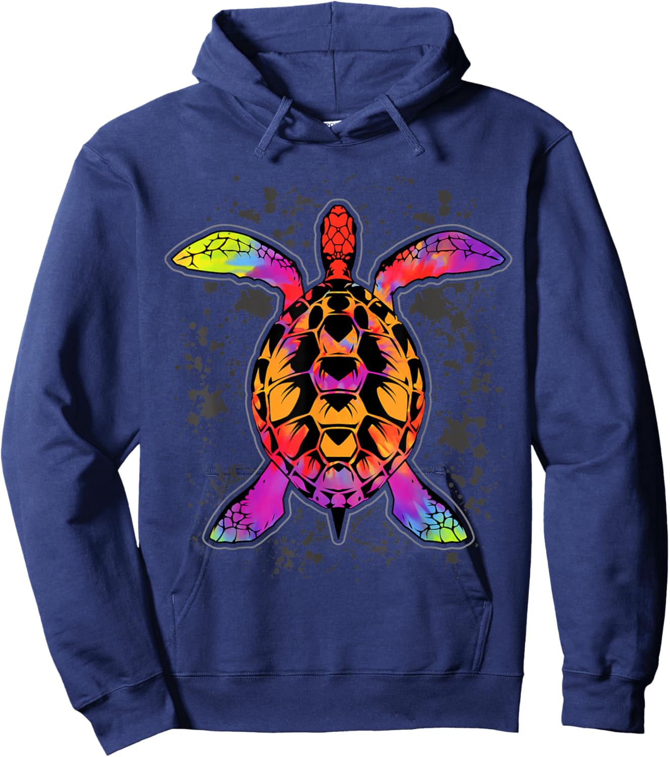 Tie Dye Turtle Ocean Animals Tie Dyed Hoodie - Hoodie | Navy