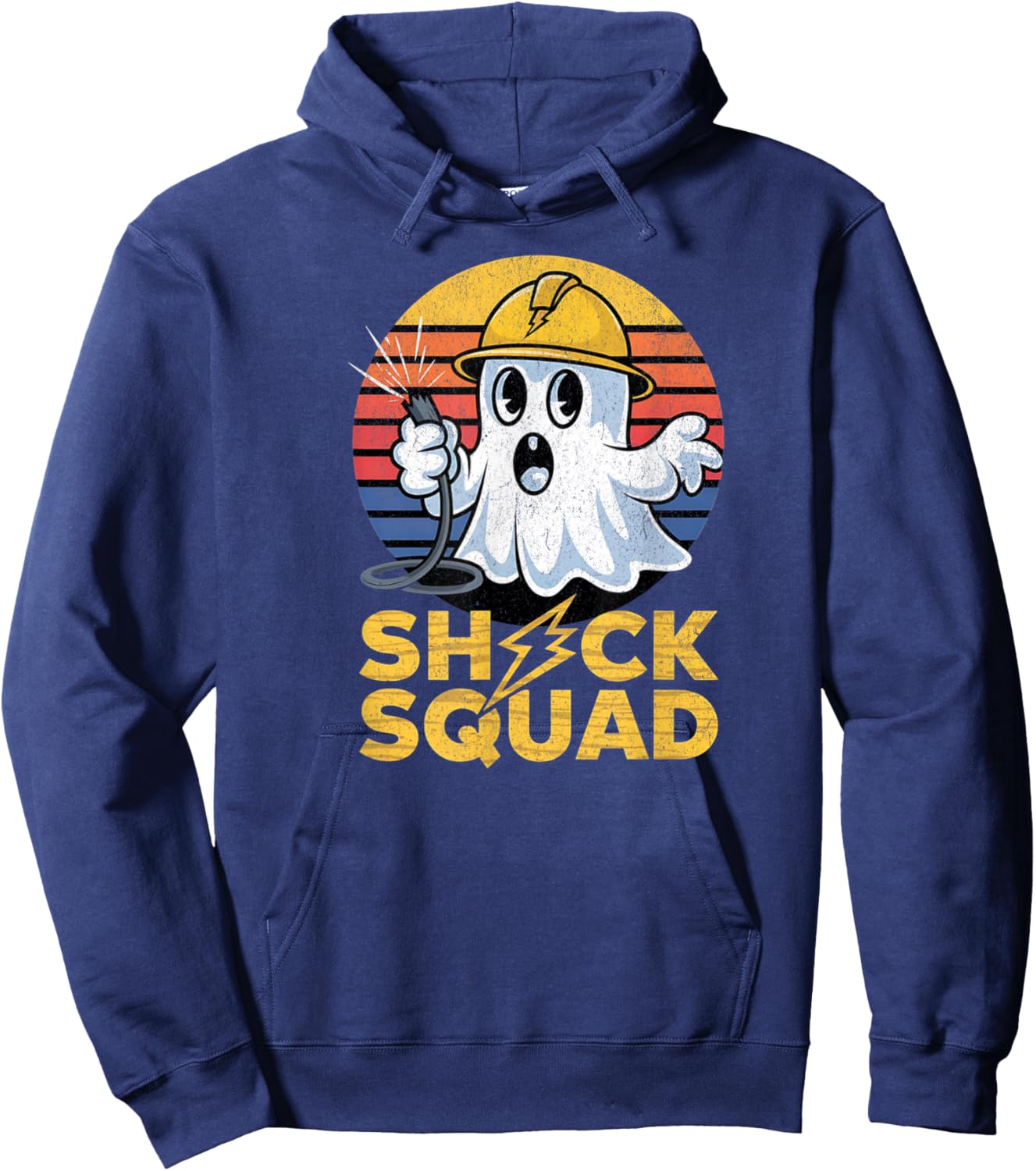 Shock Squad Halloween Ghost Spooky Electrical Engineer Hoodie - Hoodie | Navy