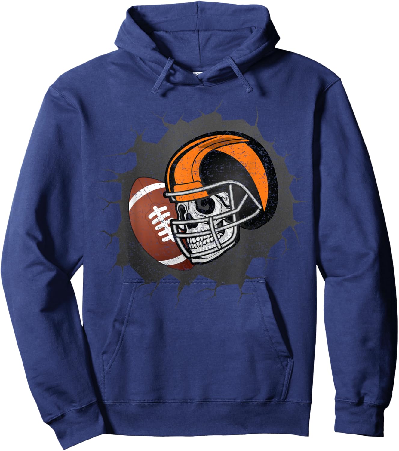 Football Skull Halloween, Skeleton Sporty Athlete Hoodie - Hoodie | Navy
