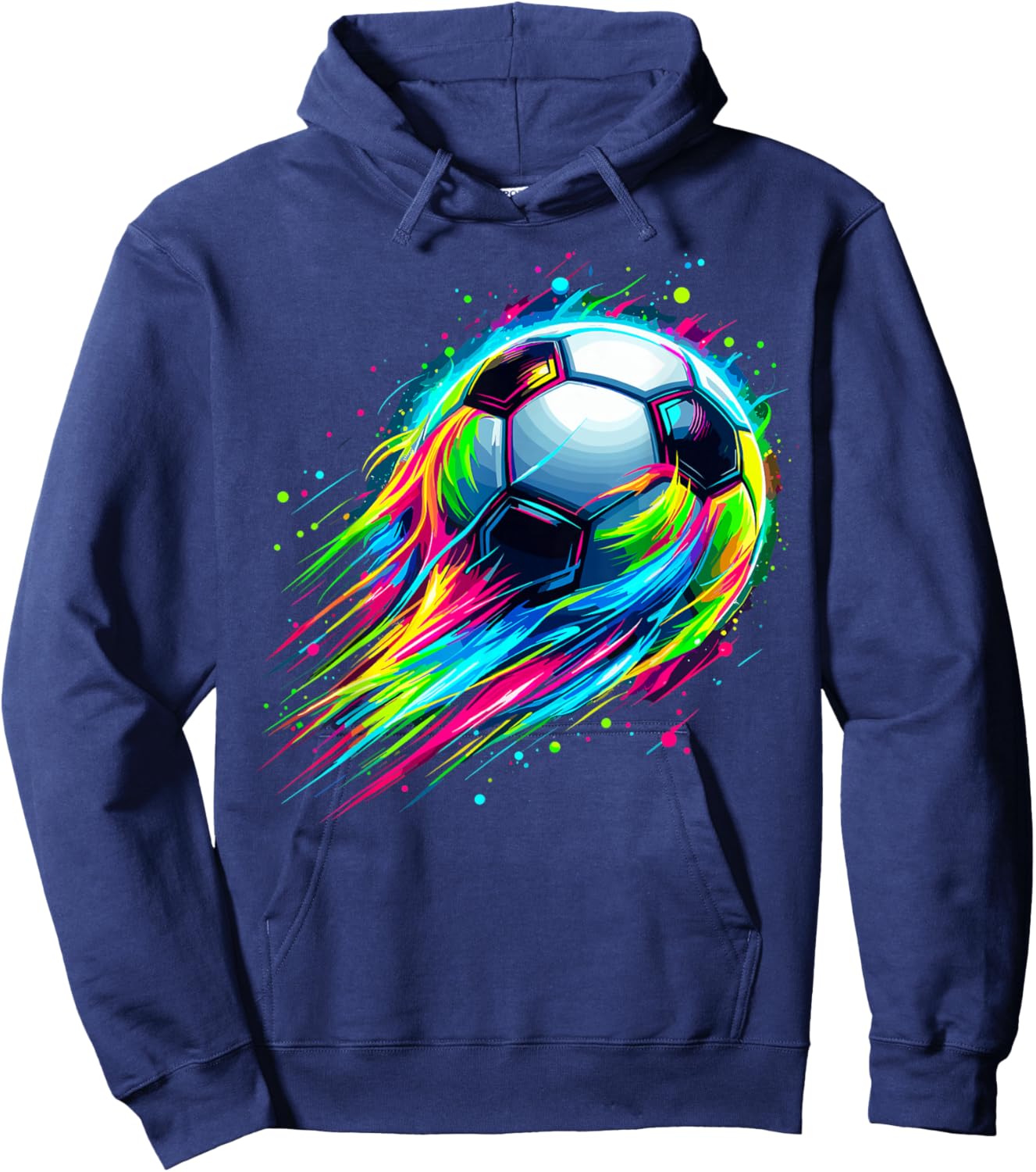 Soccer Colorful Tie Dye Soccer Ball Hoodie - Hoodie | Navy