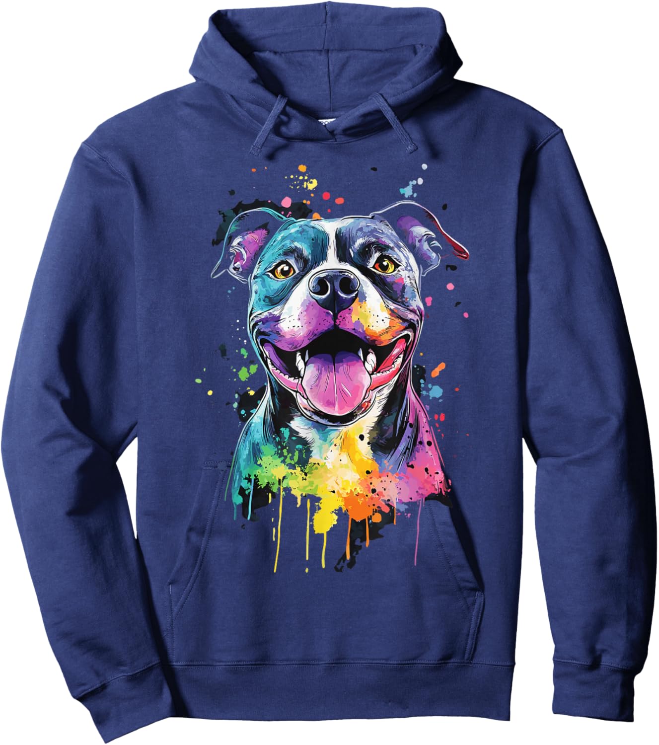 PitBull Mom Dog Lover Colorful Artistic Pitbull Owner Women Hoodie - Hoodie | Navy