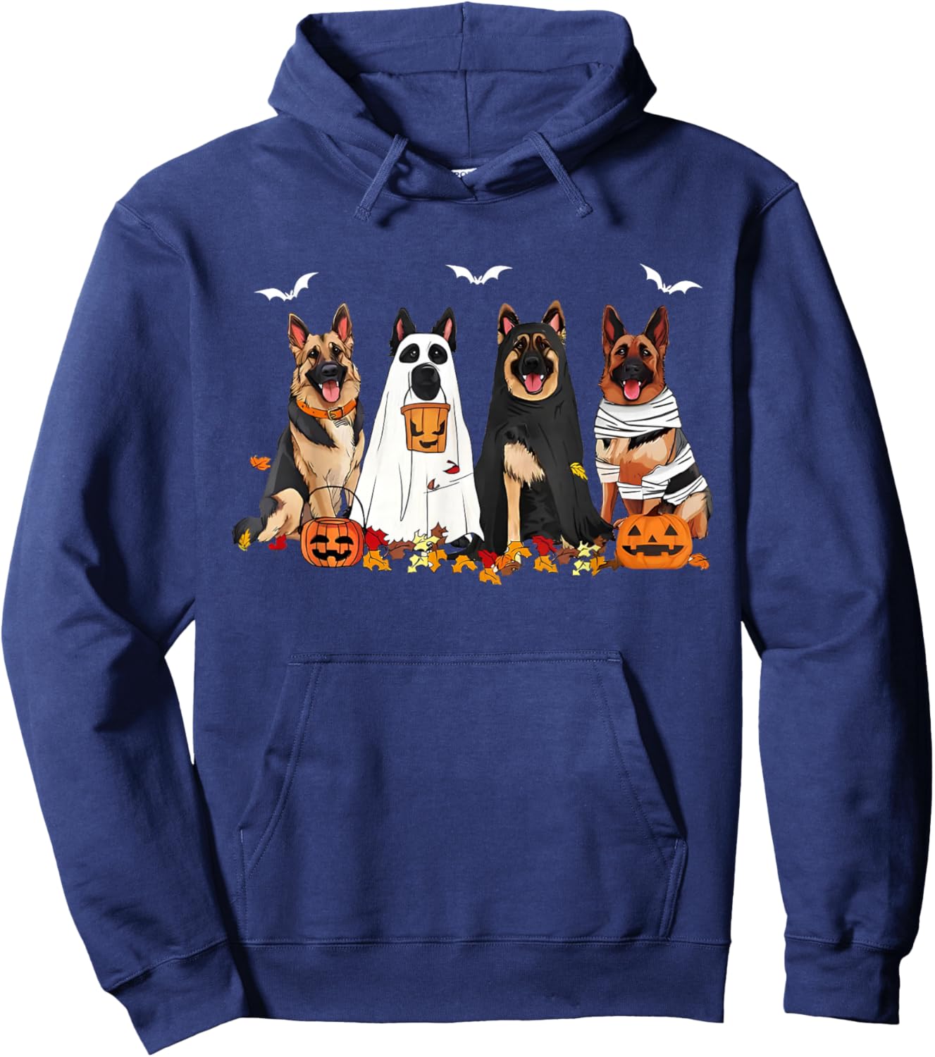 Funny Ghost German Shepherd Halloween Dog Mom Dog Witch Hoodie - Hoodie | Navy