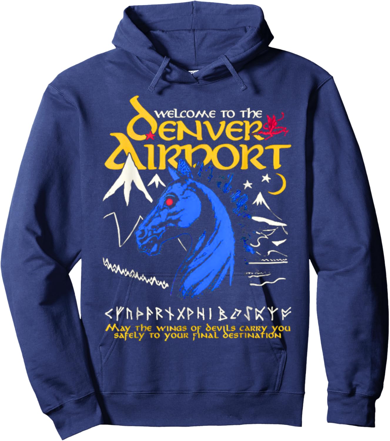 Welcome To The Legend Horse Denver Airport Hoodie - Hoodie | Navy