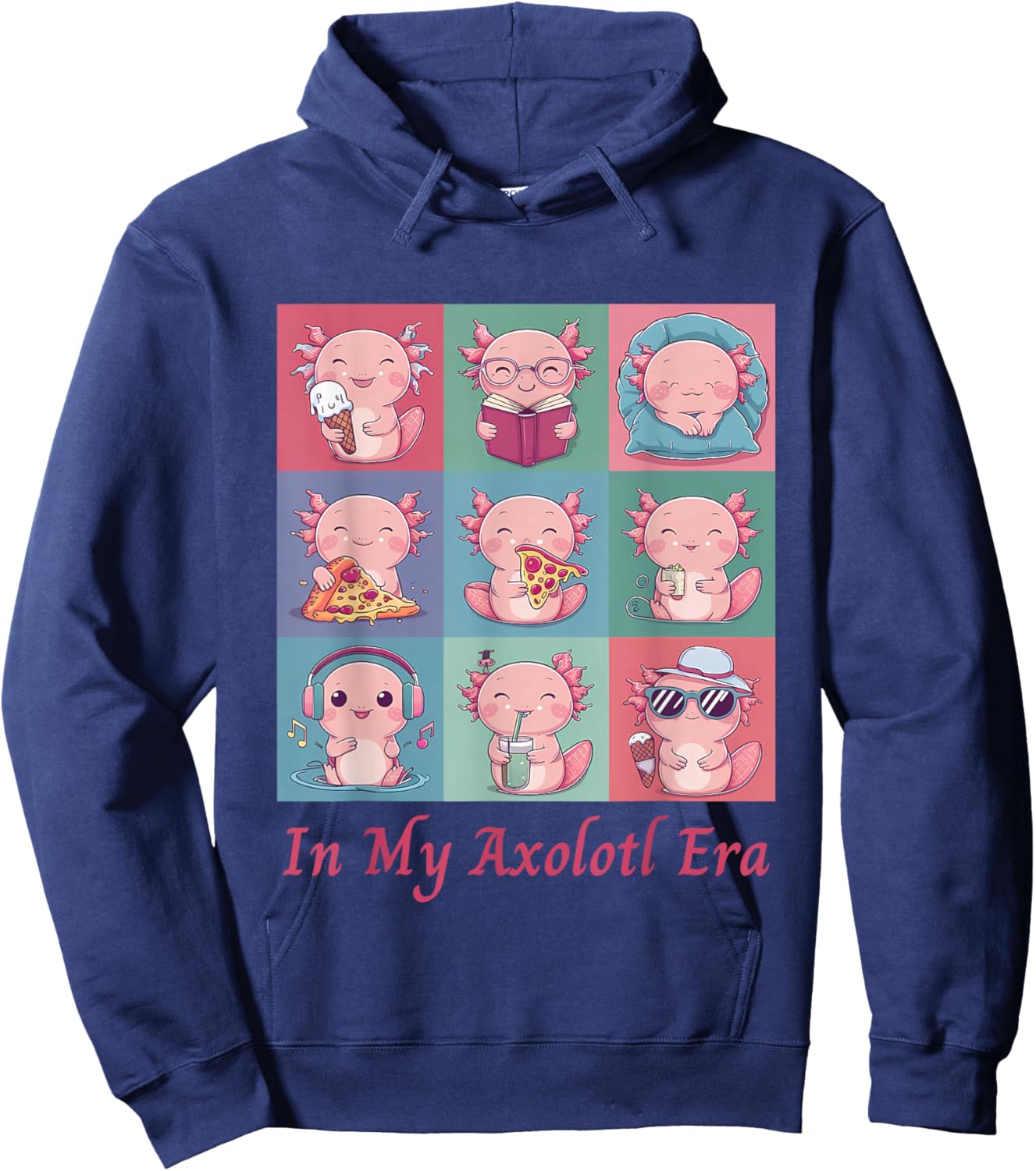 Pink In My Axolotl Era Cute Christmas For Axolotl Lover Hoodie - Hoodie | Navy