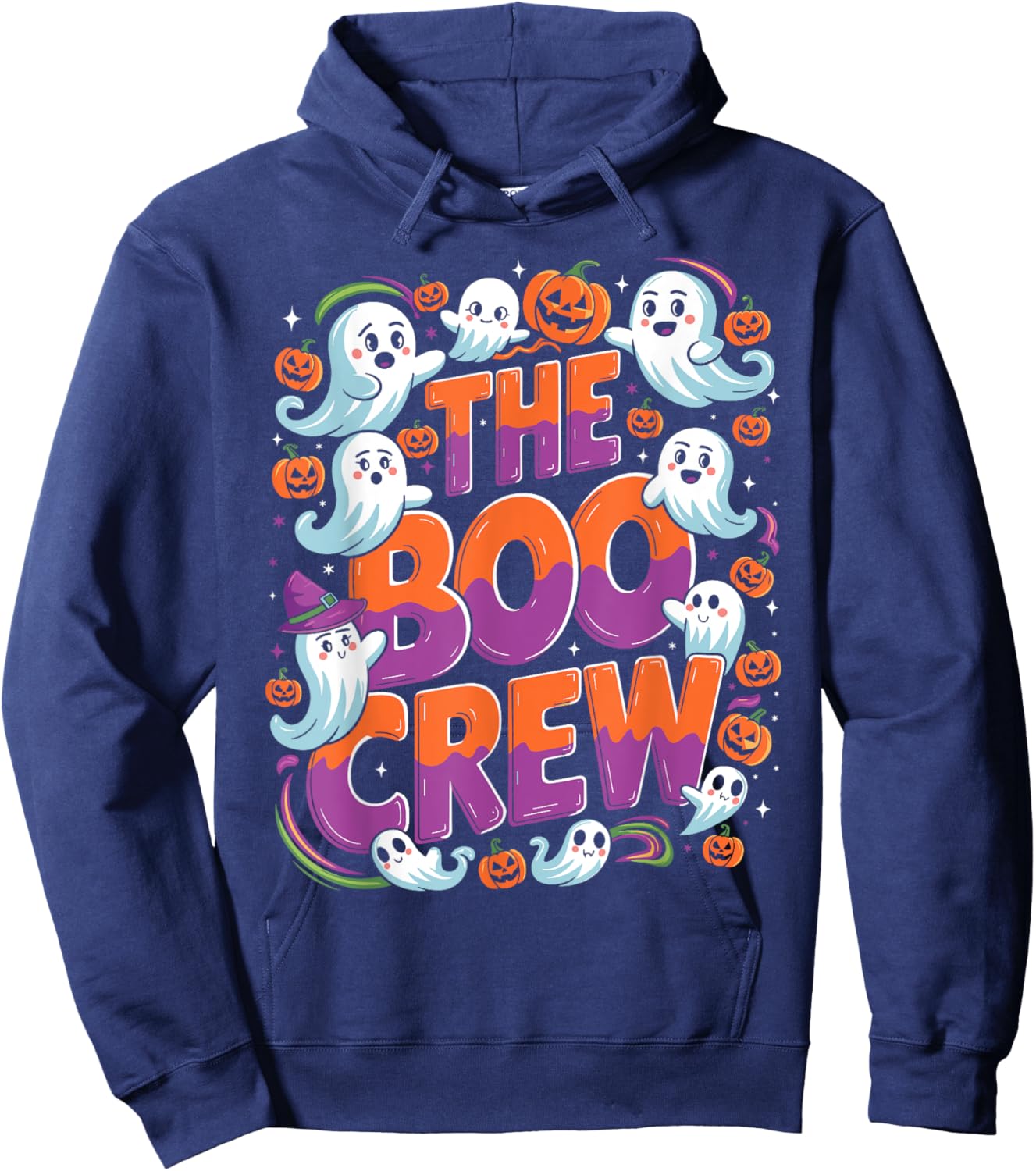 Halloween Trick Treat Ghost The Boo Crew Hoodie - Hoodie | Navy