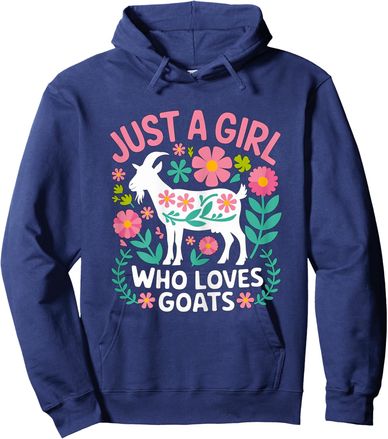 Just a Girl who loves Goats Farmer Farm Girl Hoodie - Hoodie | Navy