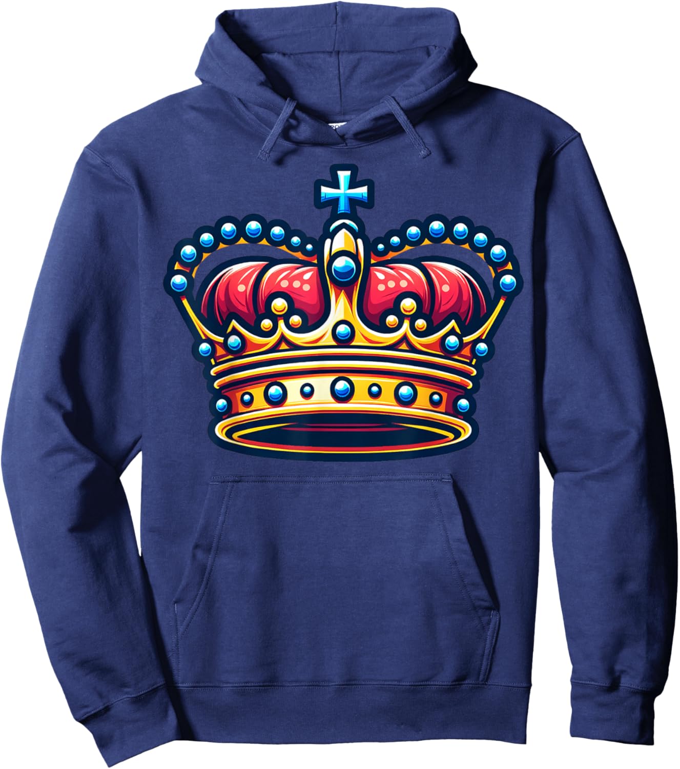 Elegant Royal Crown Illustration for Adults Hoodie - Hoodie | Navy