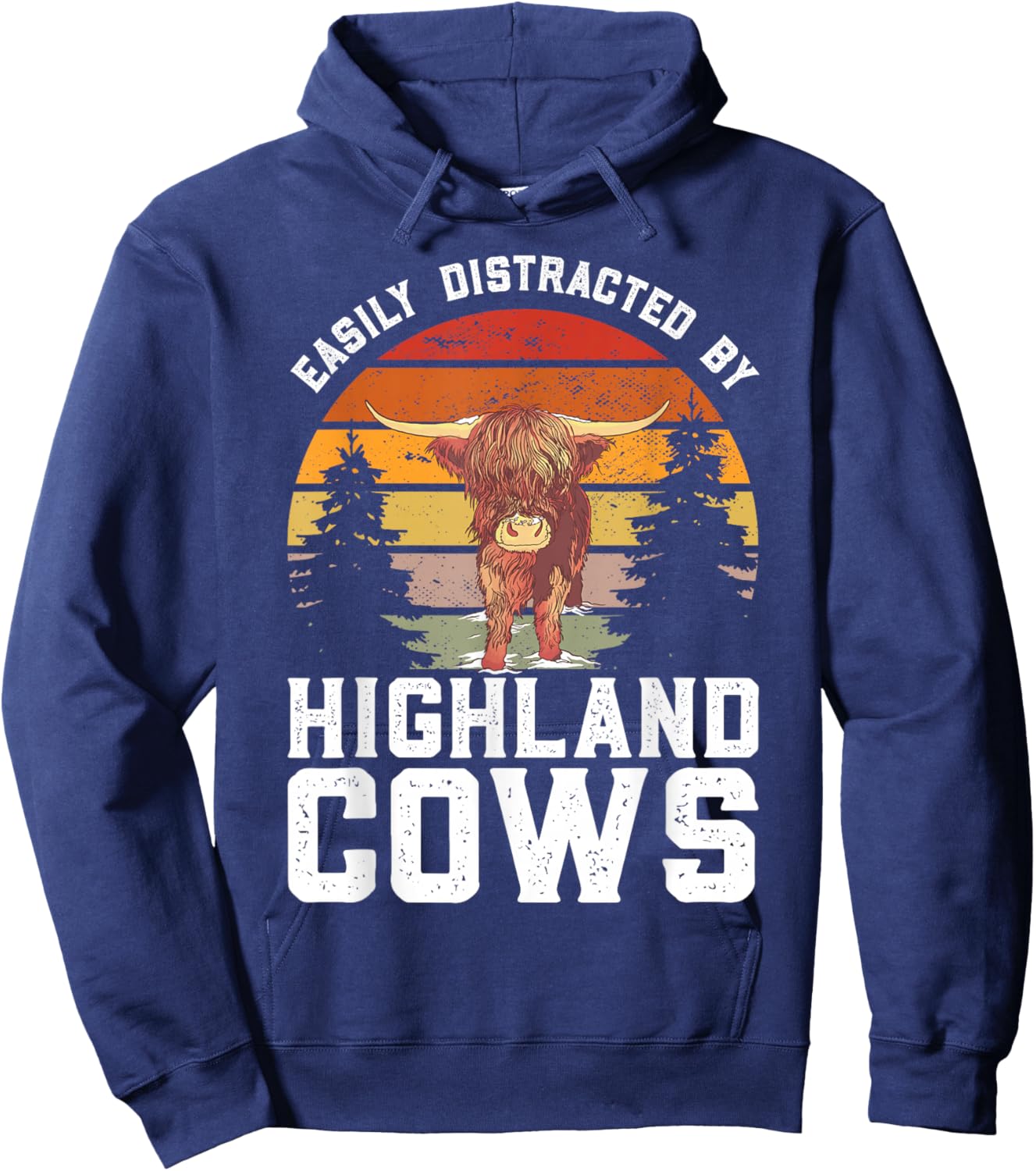 Highland Cow Hoodie - Hoodie | Navy