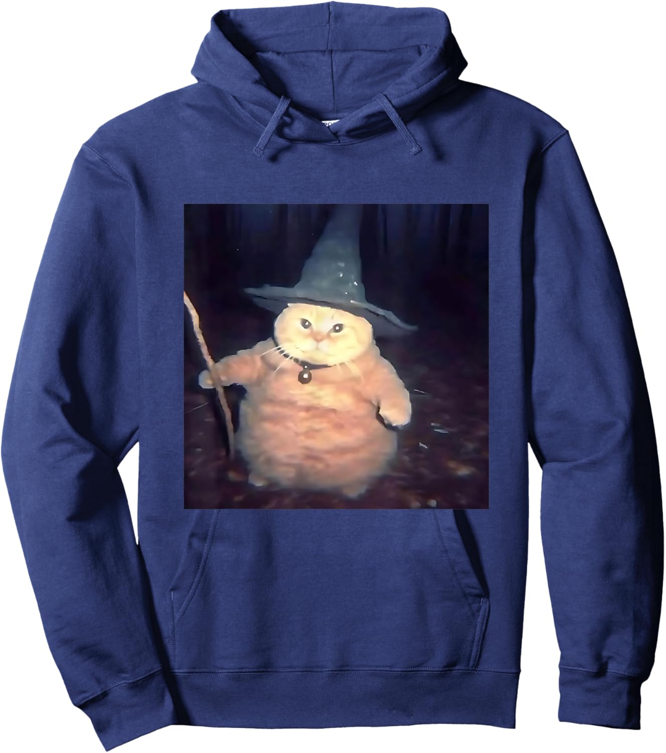 Wizard Cat Weird Funny Halloween Cat Meme Hoodie - Hoodie | Navy