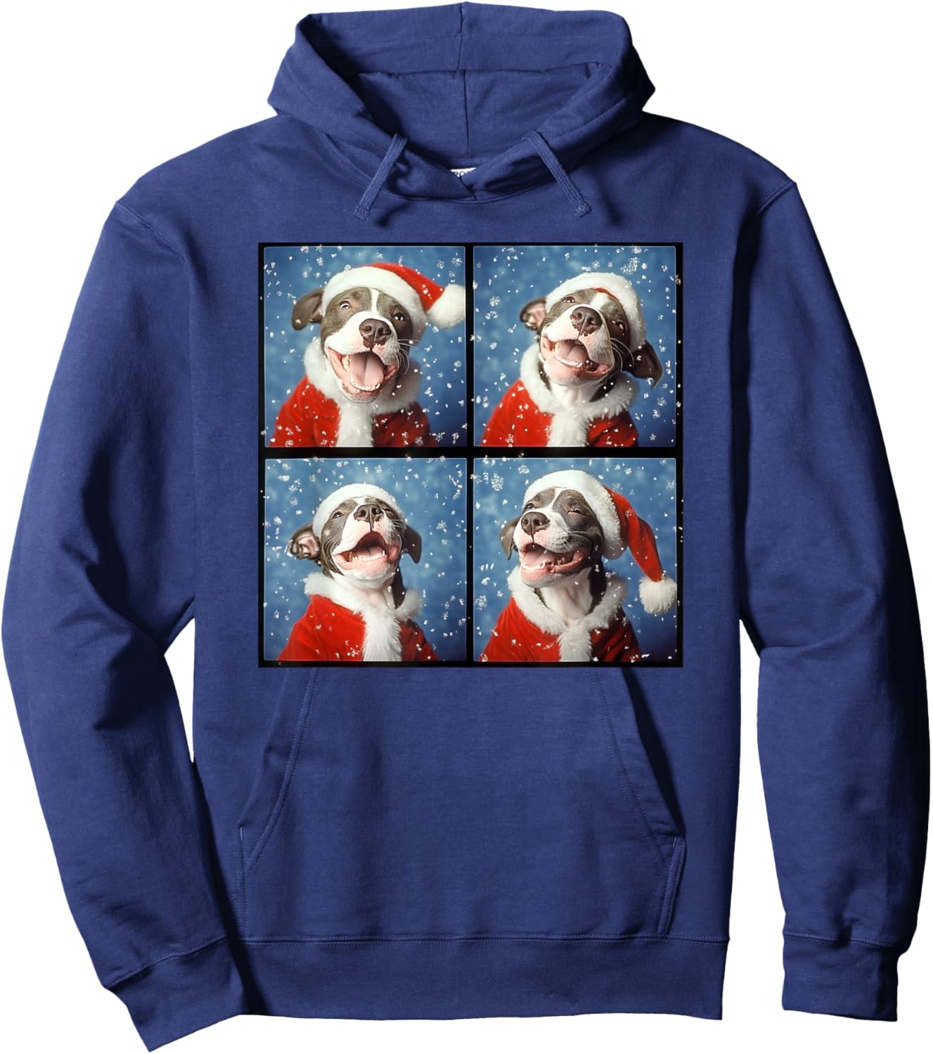 Pitbull Santa Hat Men Kids Women Christmas Pittie Hoodie - Hoodie | Navy