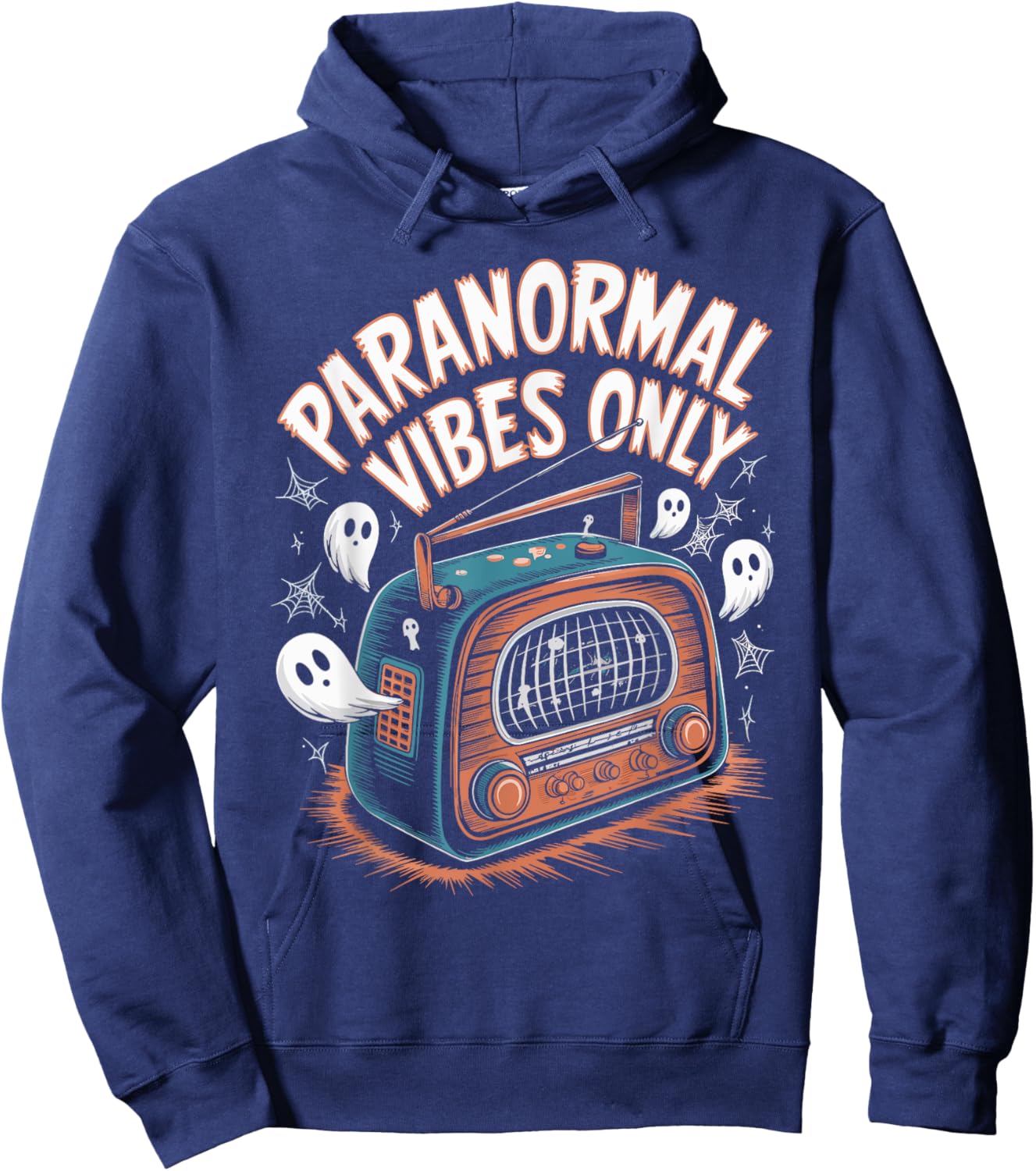 Paranormal Vibes Only Ghost Hunting Halloween Hoodie - Hoodie | Navy
