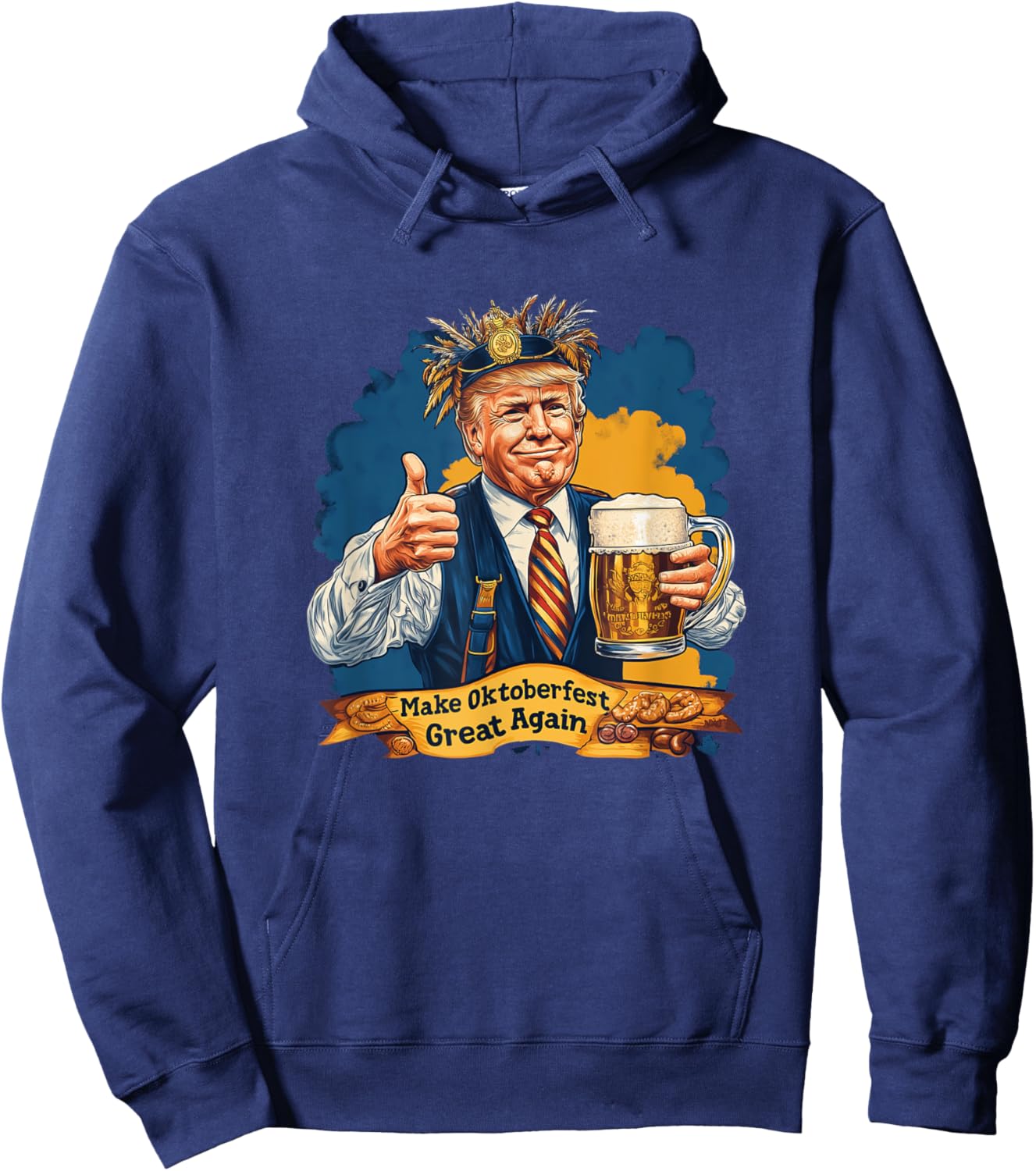 Make Oktoberfest Great Again Trump Beer Festival Hoodie - Hoodie | Navy