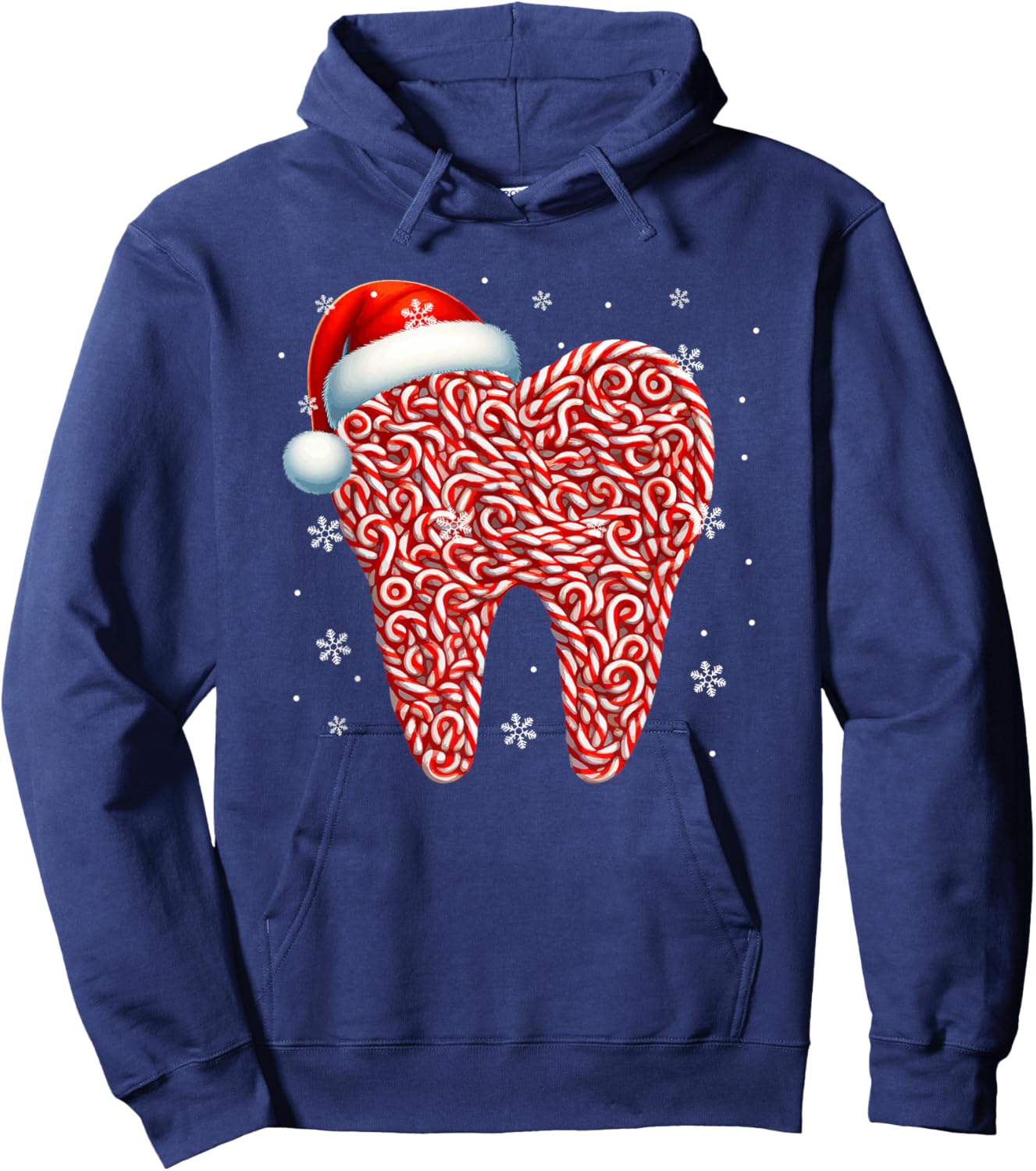 Candy Canes In Tooth Shape Christmas Dentist Dental Squad Hoodie - Hoodie | Navy