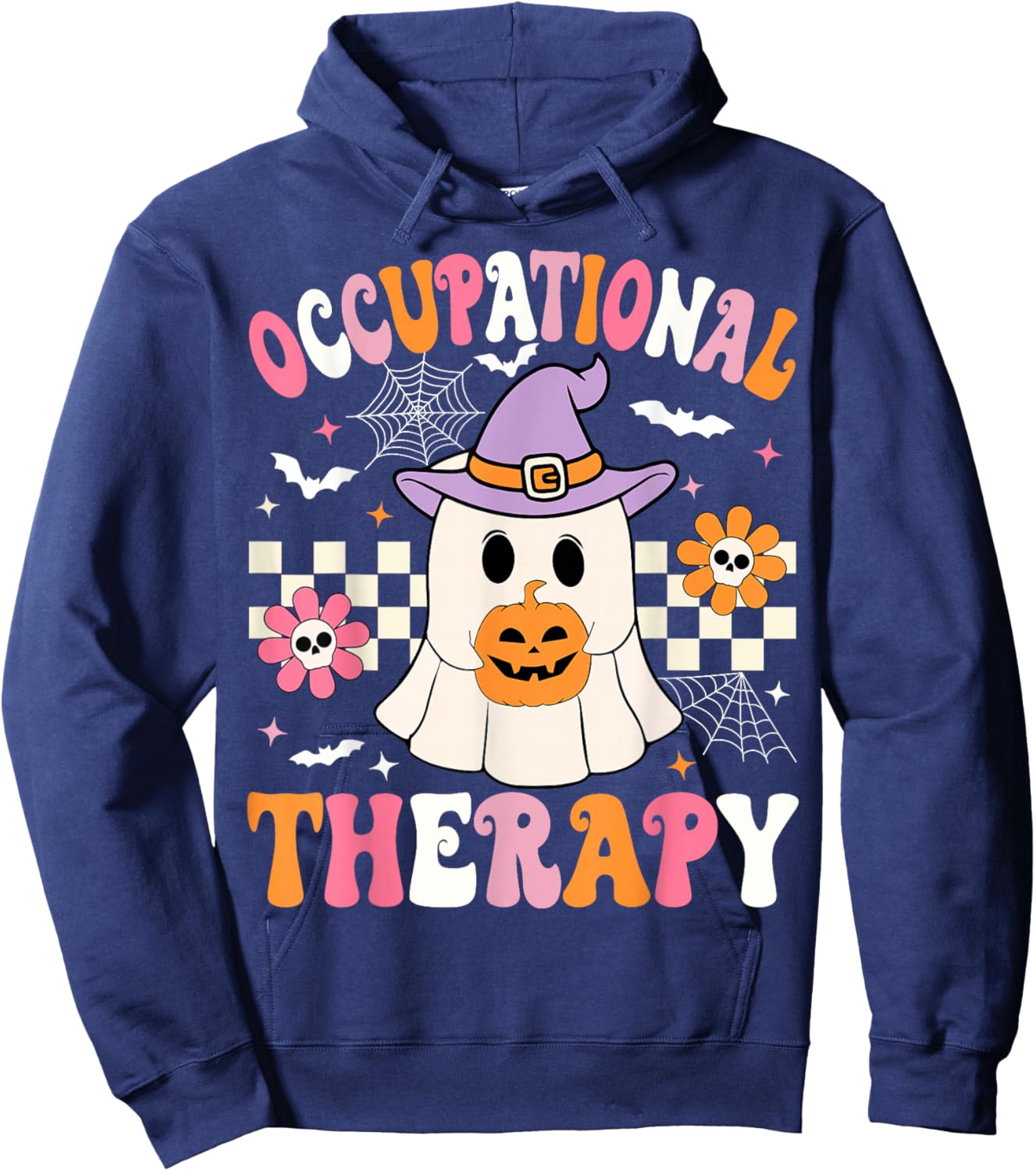 Groovy OT Halloween Occupational Therapy Halloween OT Ghost Hoodie - Hoodie | Navy