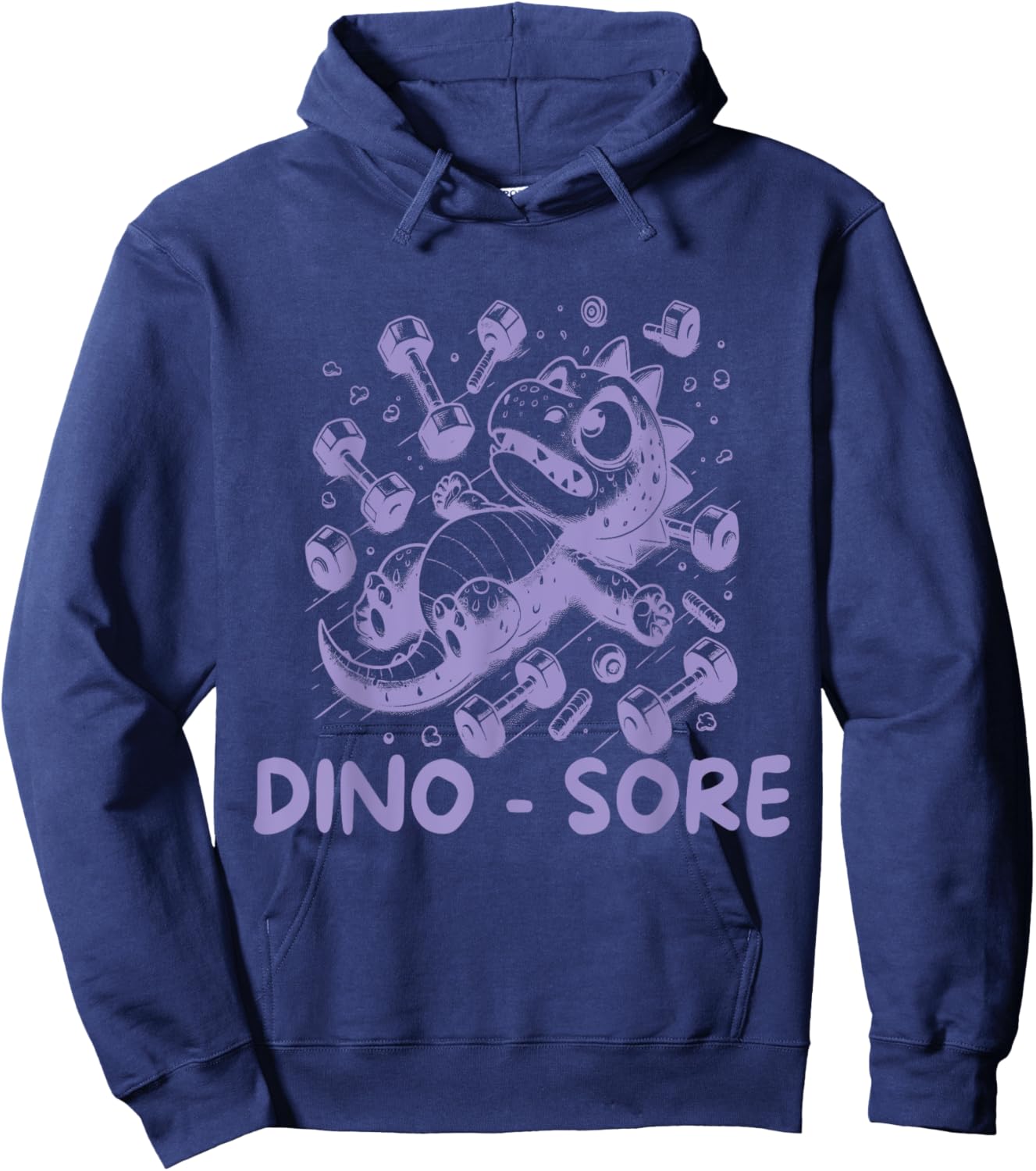 Funny Dinosaur Workout Gag Dino Sore Lifting Gym Hoodie - Hoodie | Navy