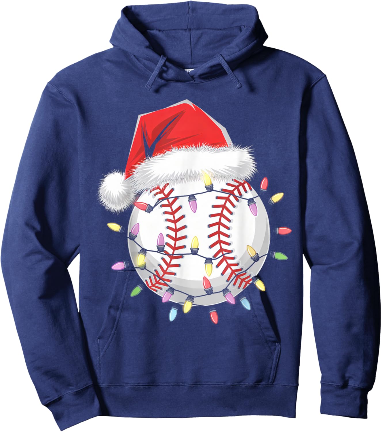 Santa Sports Design Boys Christmas Baseball Player Hoodie - Hoodie | Navy