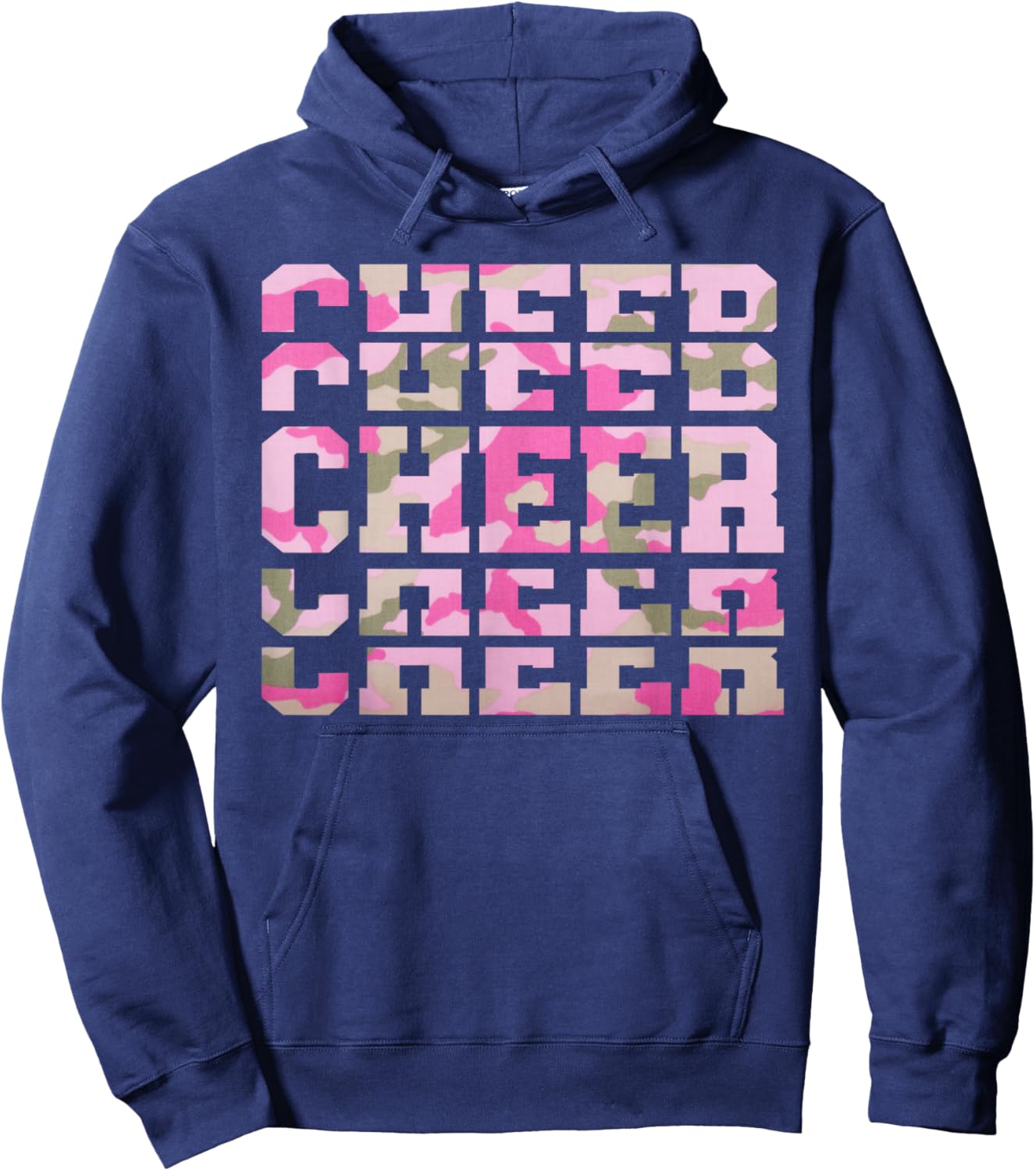 Camo Tie Dye Cheerleading for Cheerleader Squad BFF Cheer Hoodie - Hoodie | Navy