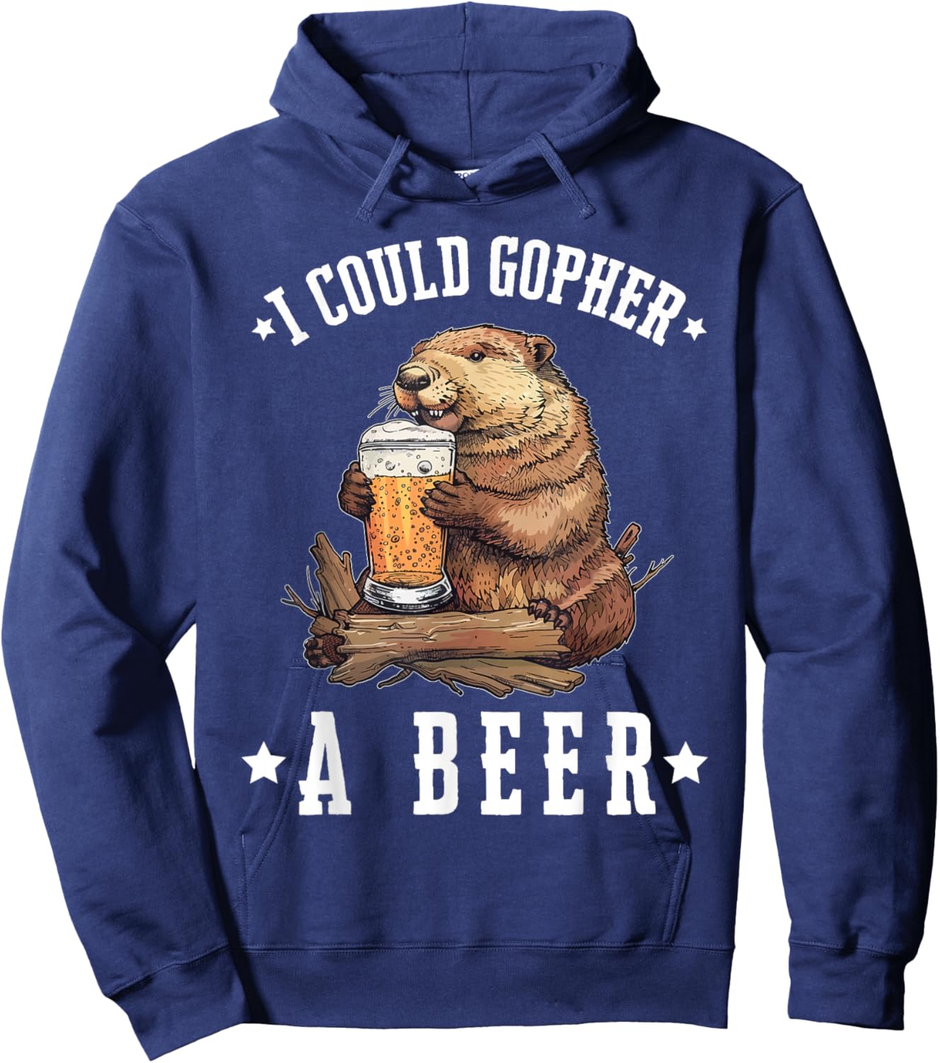I Could Gopher A Beer Funny Drinking Hoodie - Hoodie | Navy