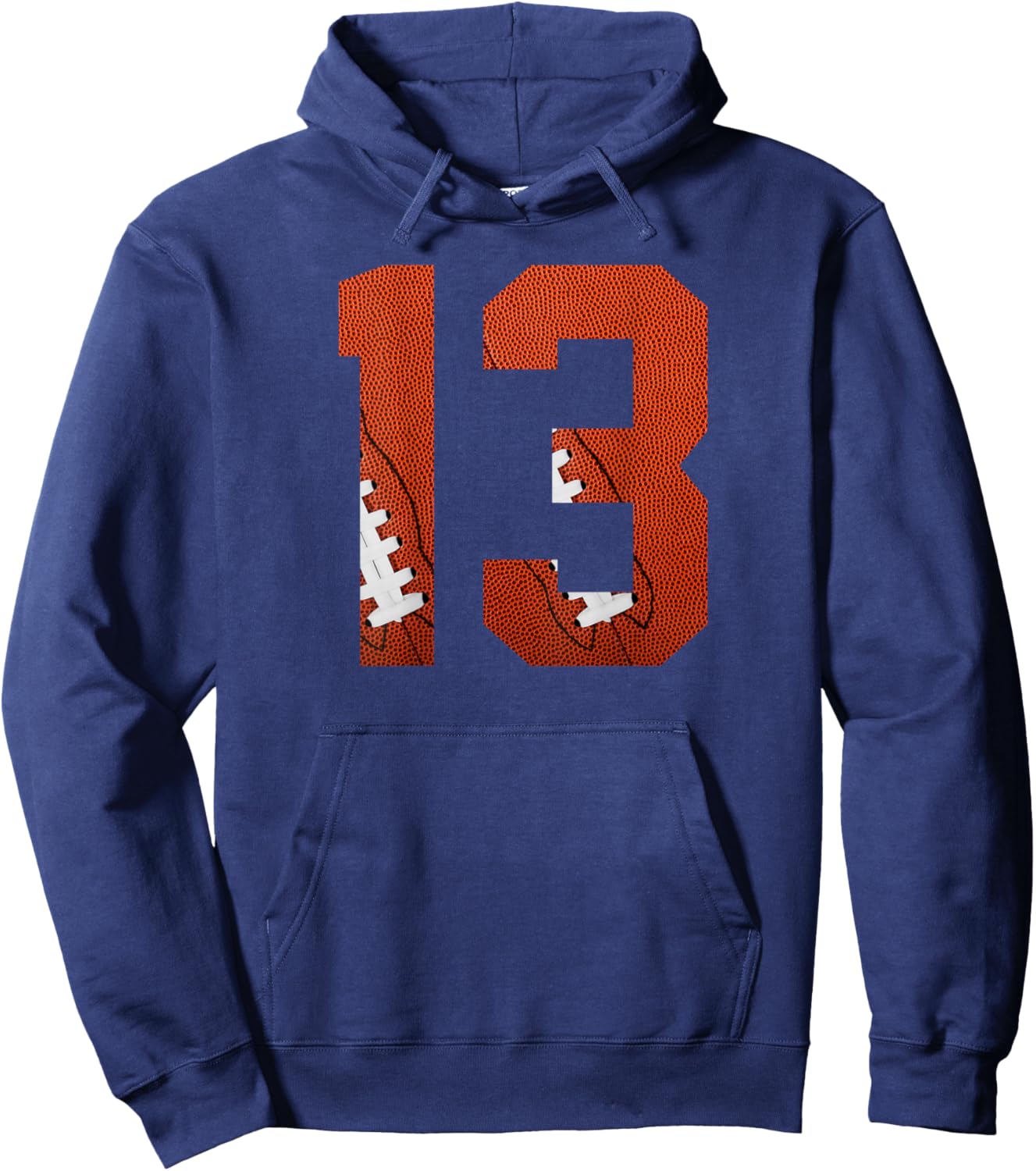 Number 13 BACKSIDE - American Football Jersey Numbered Hoodie - Hoodie | Navy